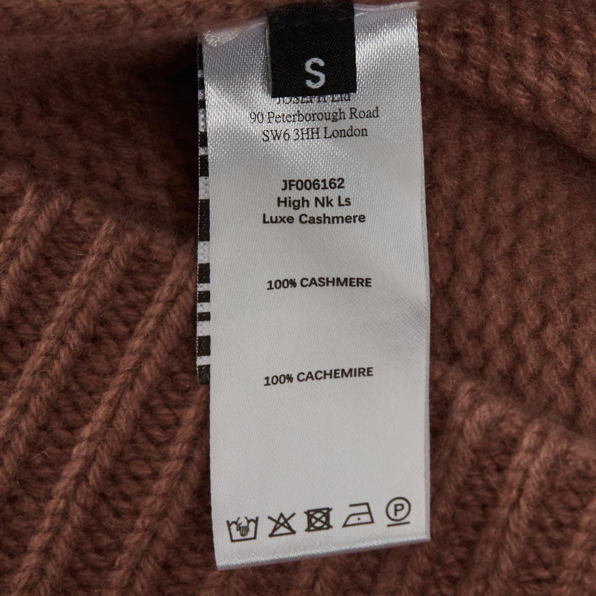 CASHMERE Joseph Light Brick Cashmere Knit Turtleneck Sweater