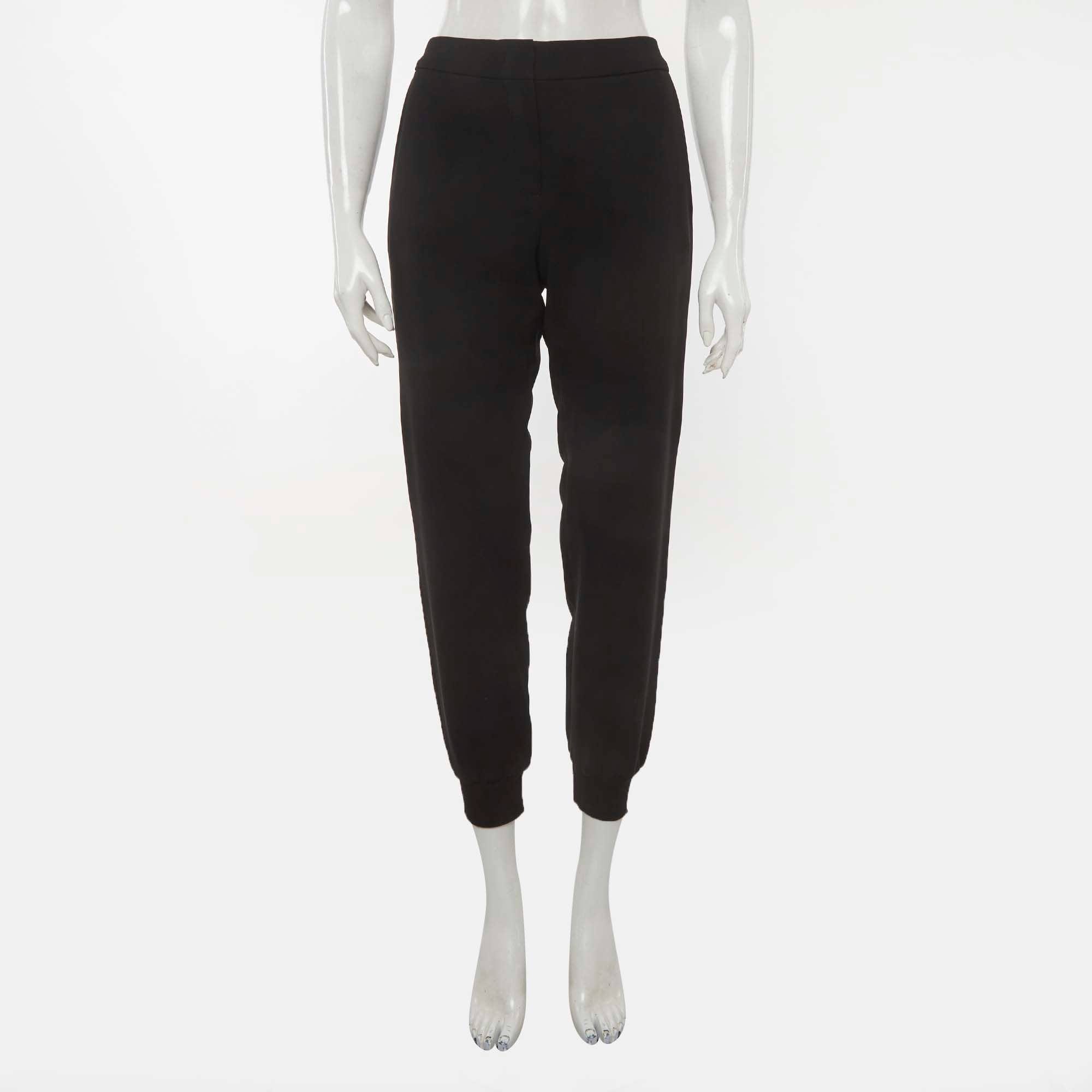 Max Mara Studio Black Crepe And Knit Joggers