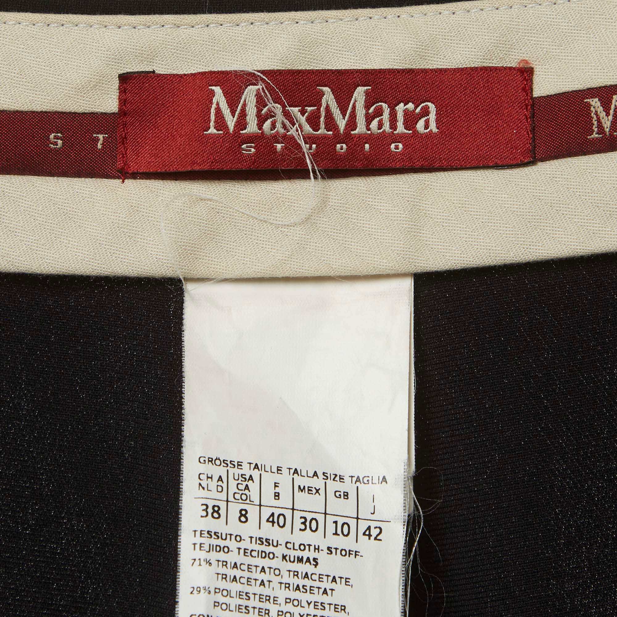 Max Mara Studio Black Crepe And Knit Joggers