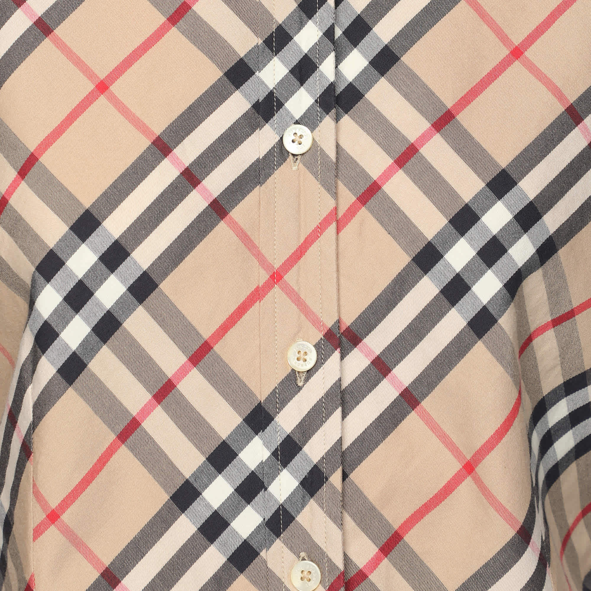 BLEND Beige House Check Cotton Blend Long Sleeve Shirt