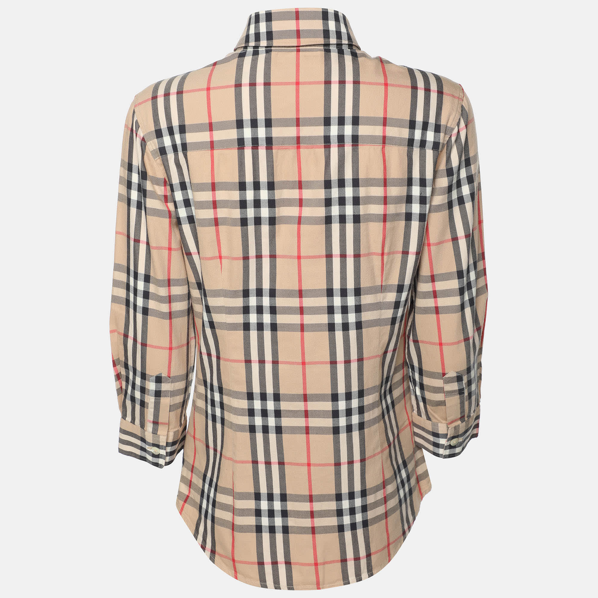 BLEND Beige House Check Cotton Blend Long Sleeve Shirt