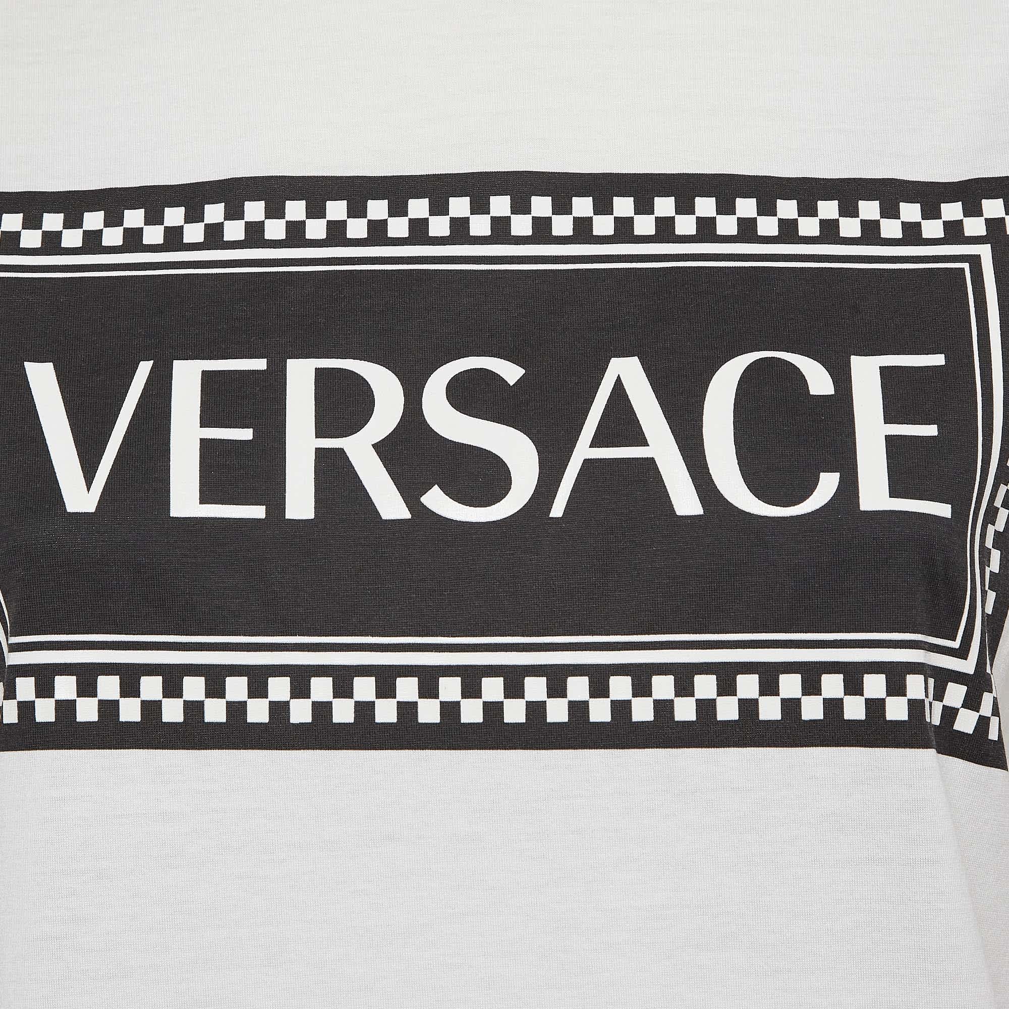 White Logo Print Cotton T - Shirt