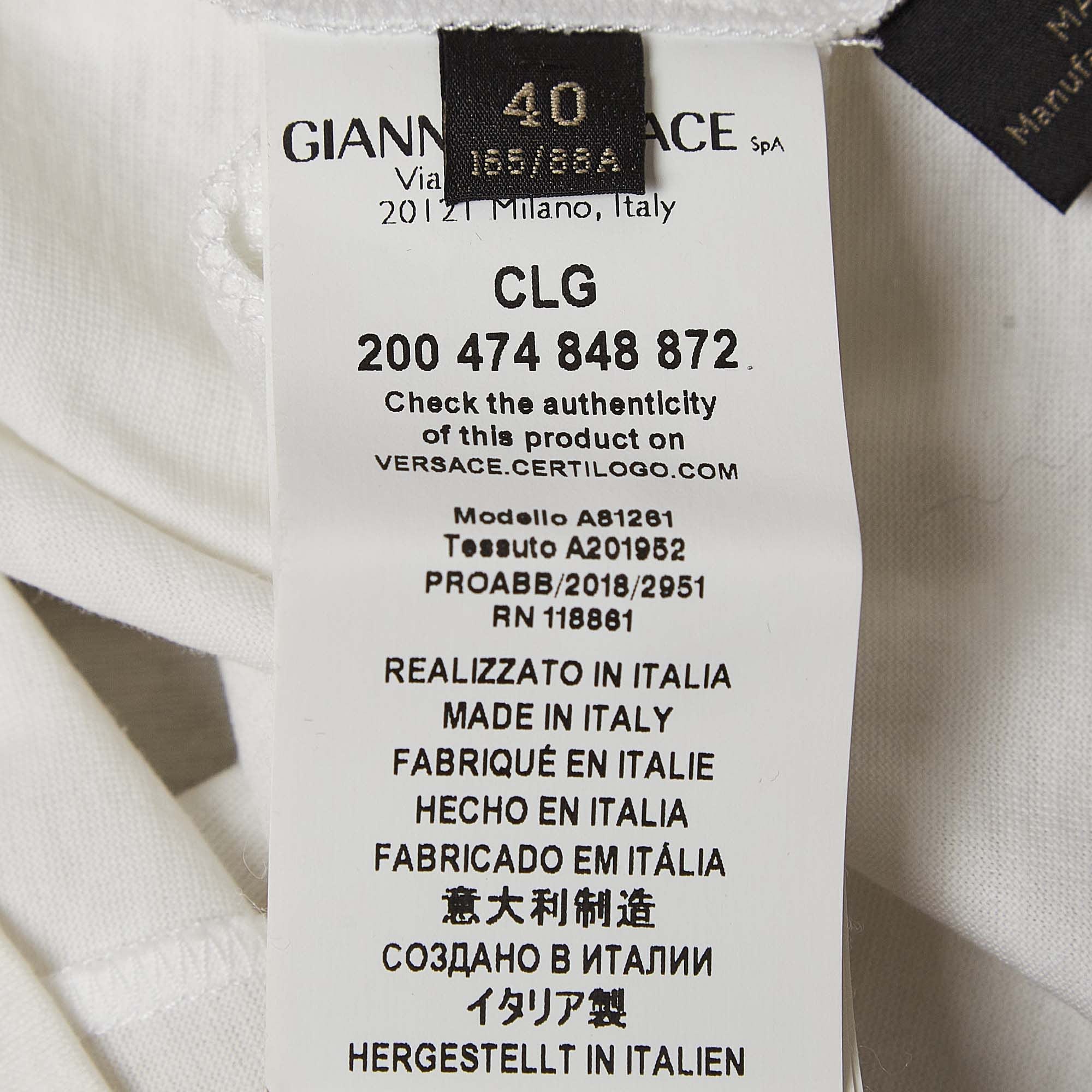 White Logo Print Cotton T - Shirt