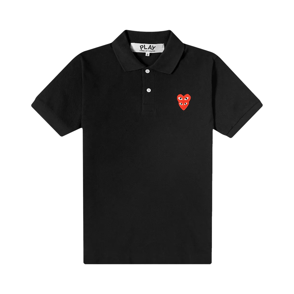 Comme des Garçons PLAY Heart Logo Polo Black