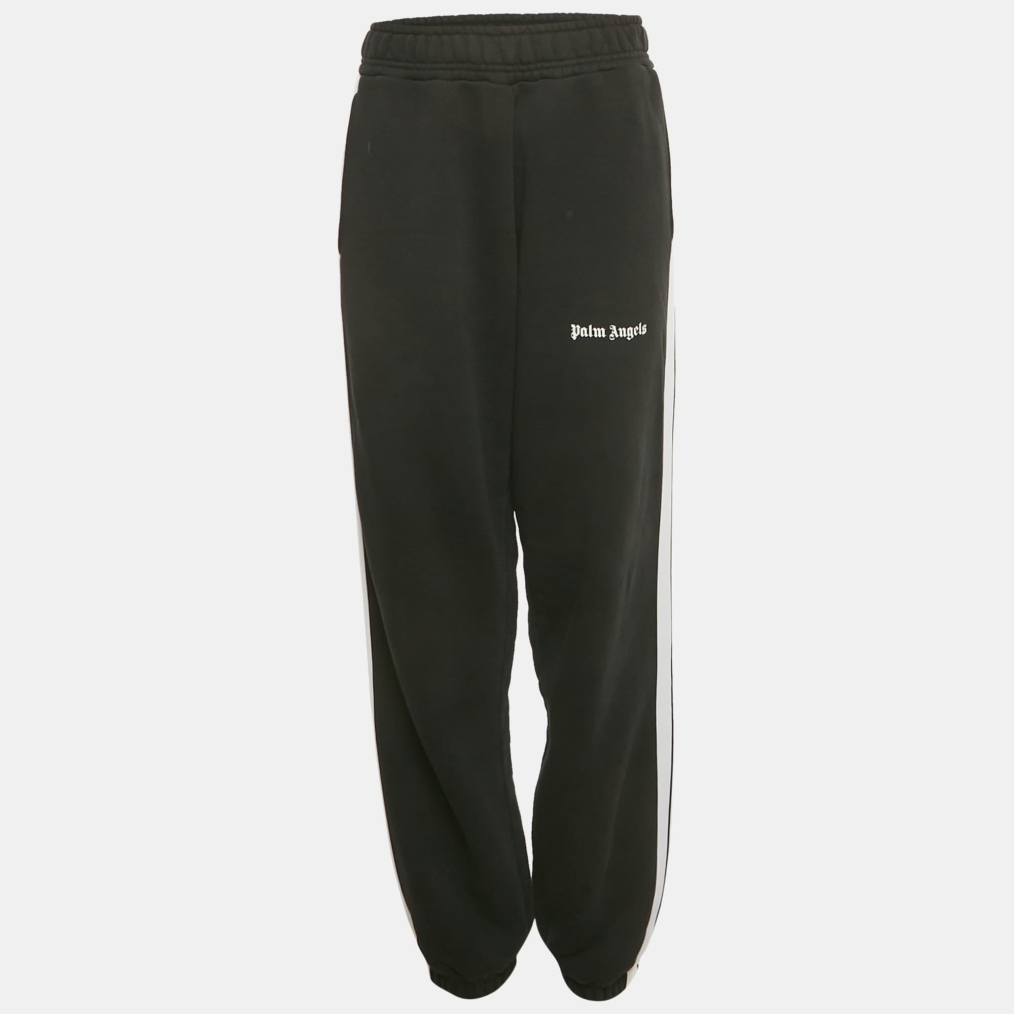 Logo Black Logo Print Cotton Jogger Pants