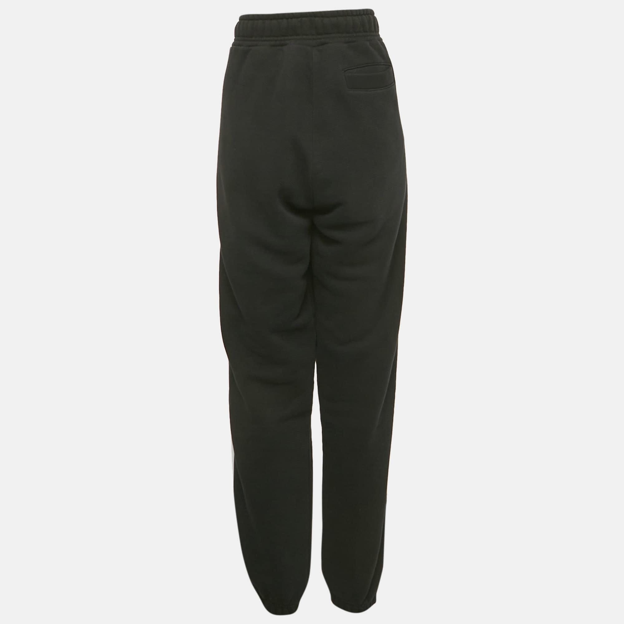 Logo Black Logo Print Cotton Jogger Pants