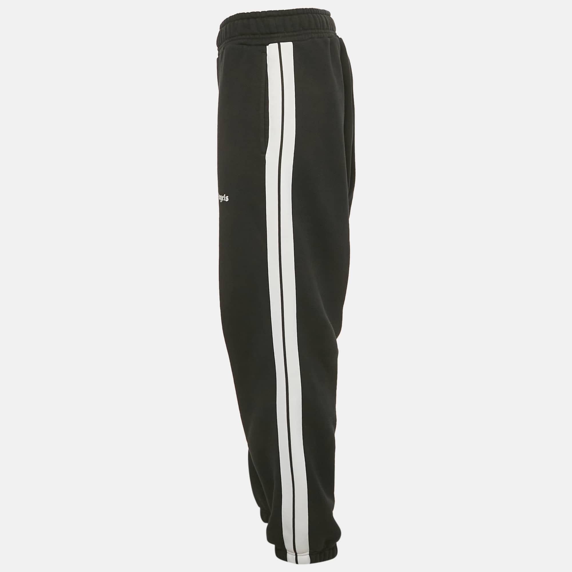 Logo Black Logo Print Cotton Jogger Pants