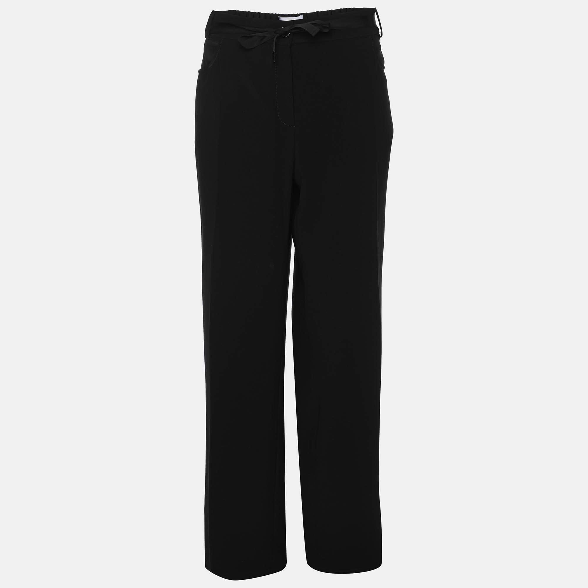Marina Rinaldi Voyage By Marina Rinaldi Black Crepe Pants