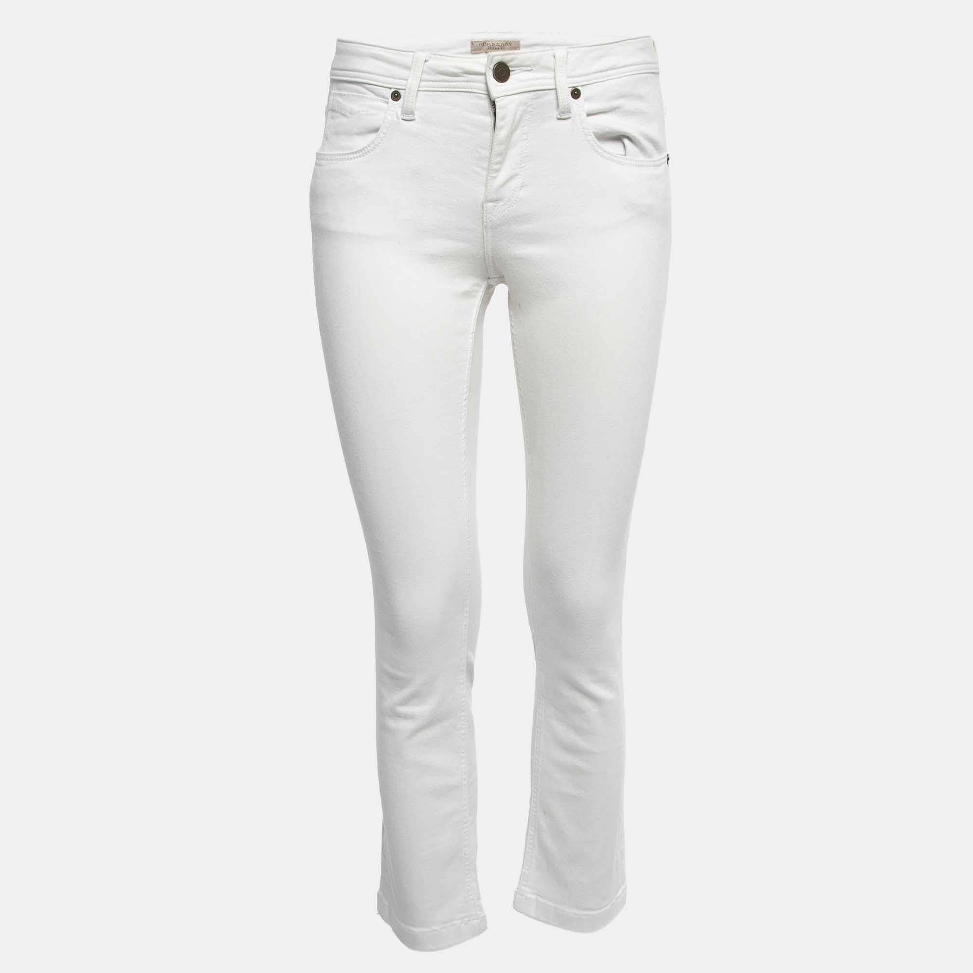 WHITE* Brit White Denim Alperton Cropped Jeans S Waist 27"