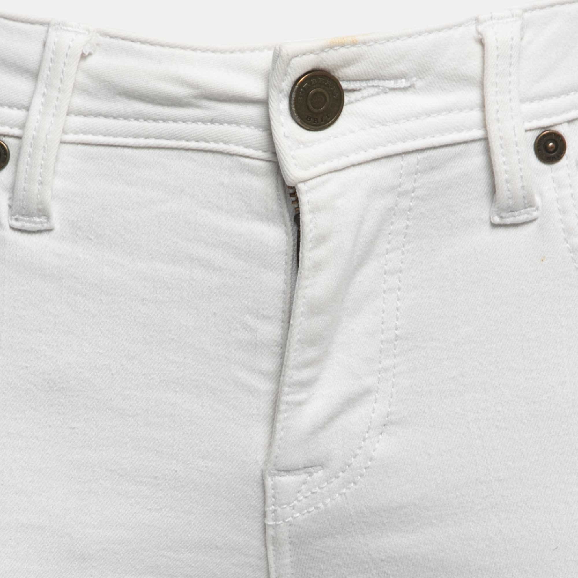 WHITE* Brit White Denim Alperton Cropped Jeans S Waist 27"