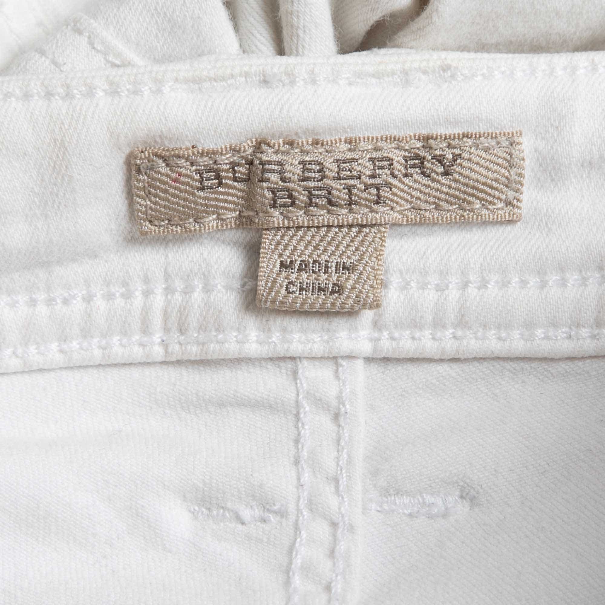WHITE* Brit White Denim Alperton Cropped Jeans S Waist 27"
