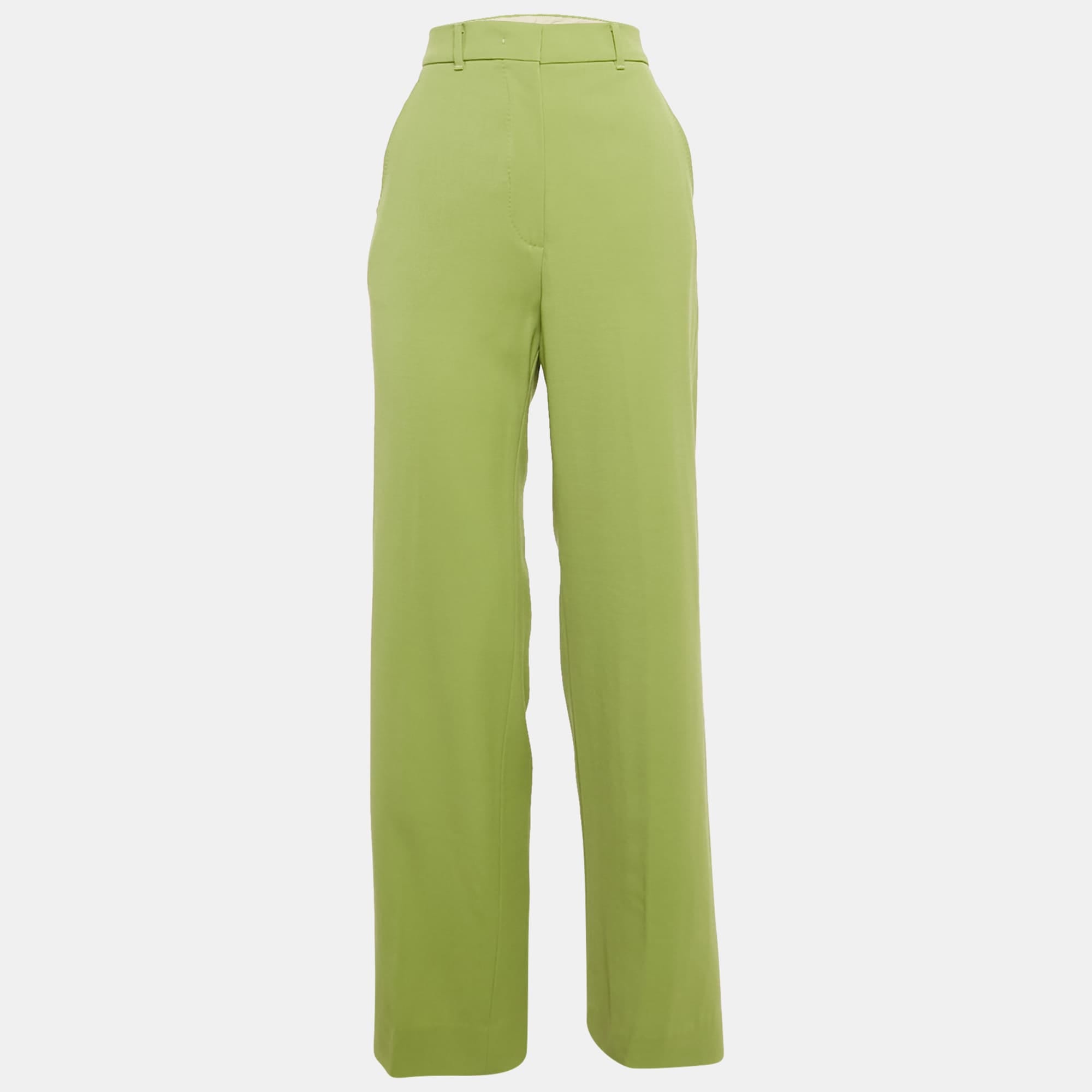 Max Mara Studio Green Gabardine High - Rise Trousers