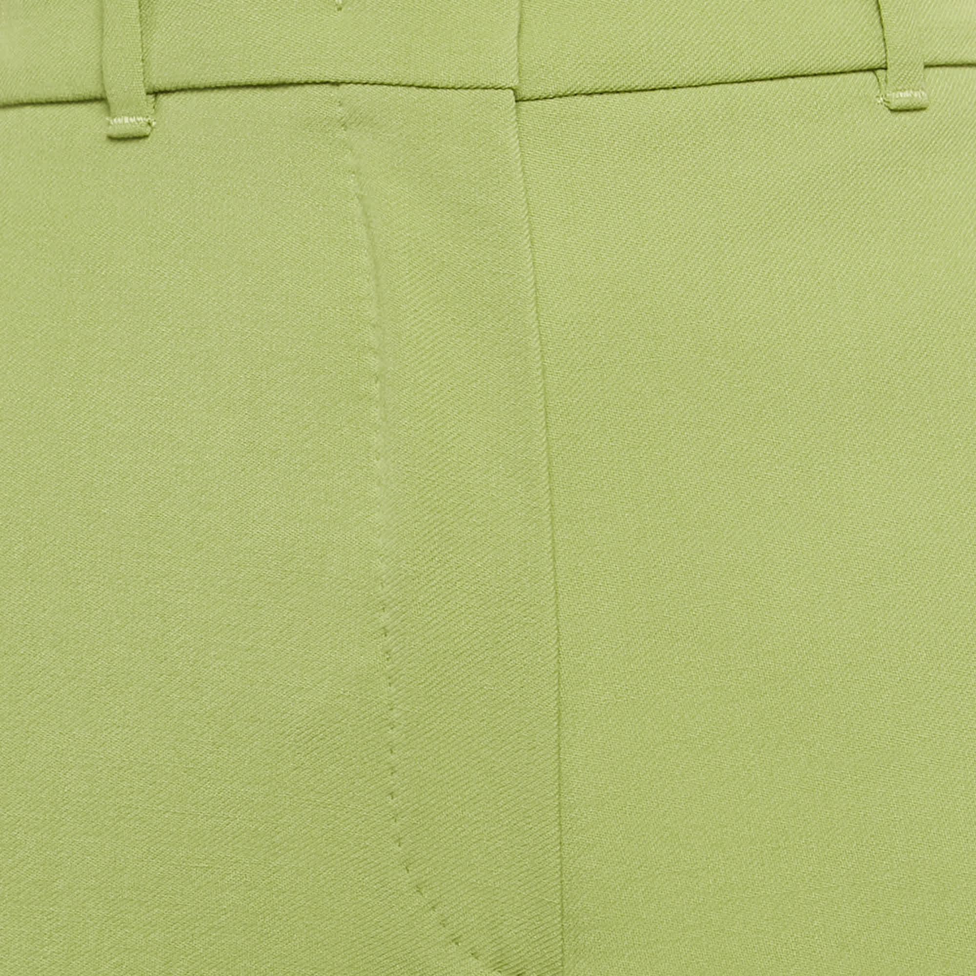Max Mara Studio Green Gabardine High - Rise Trousers