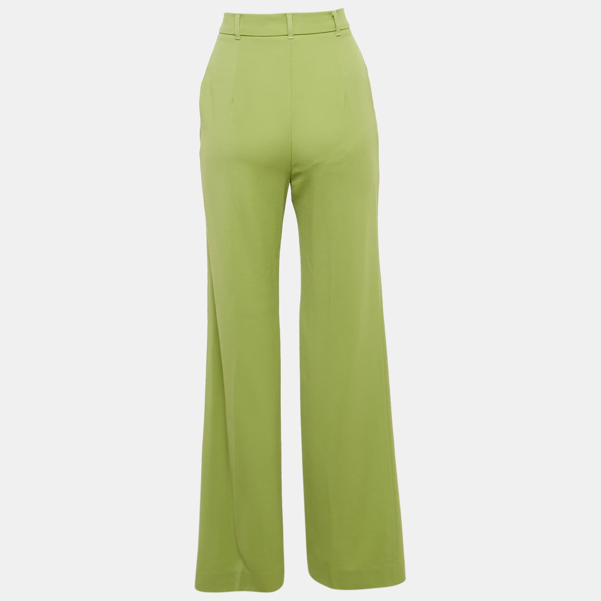 Max Mara Studio Green Gabardine High - Rise Trousers