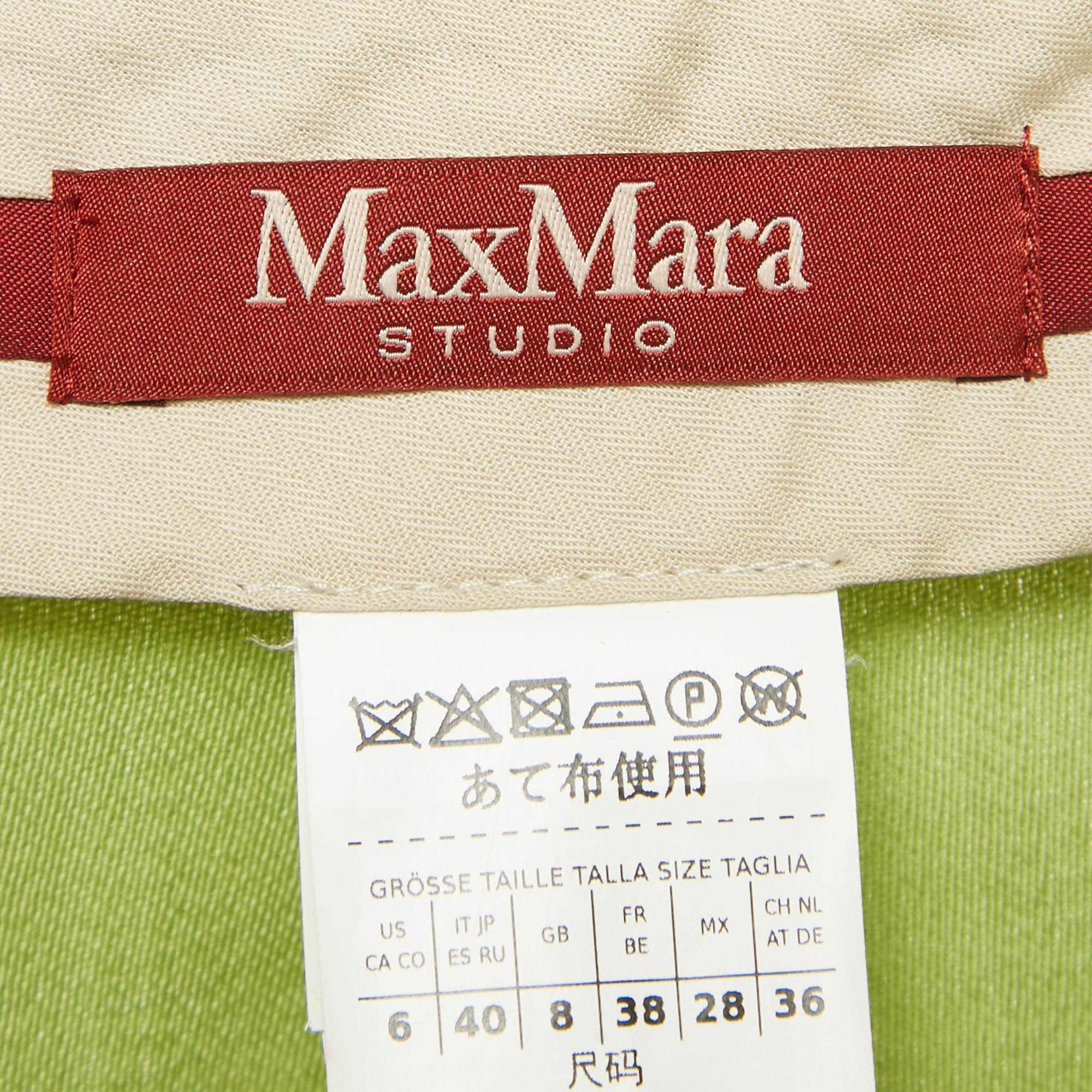 Max Mara Studio Green Gabardine High - Rise Trousers