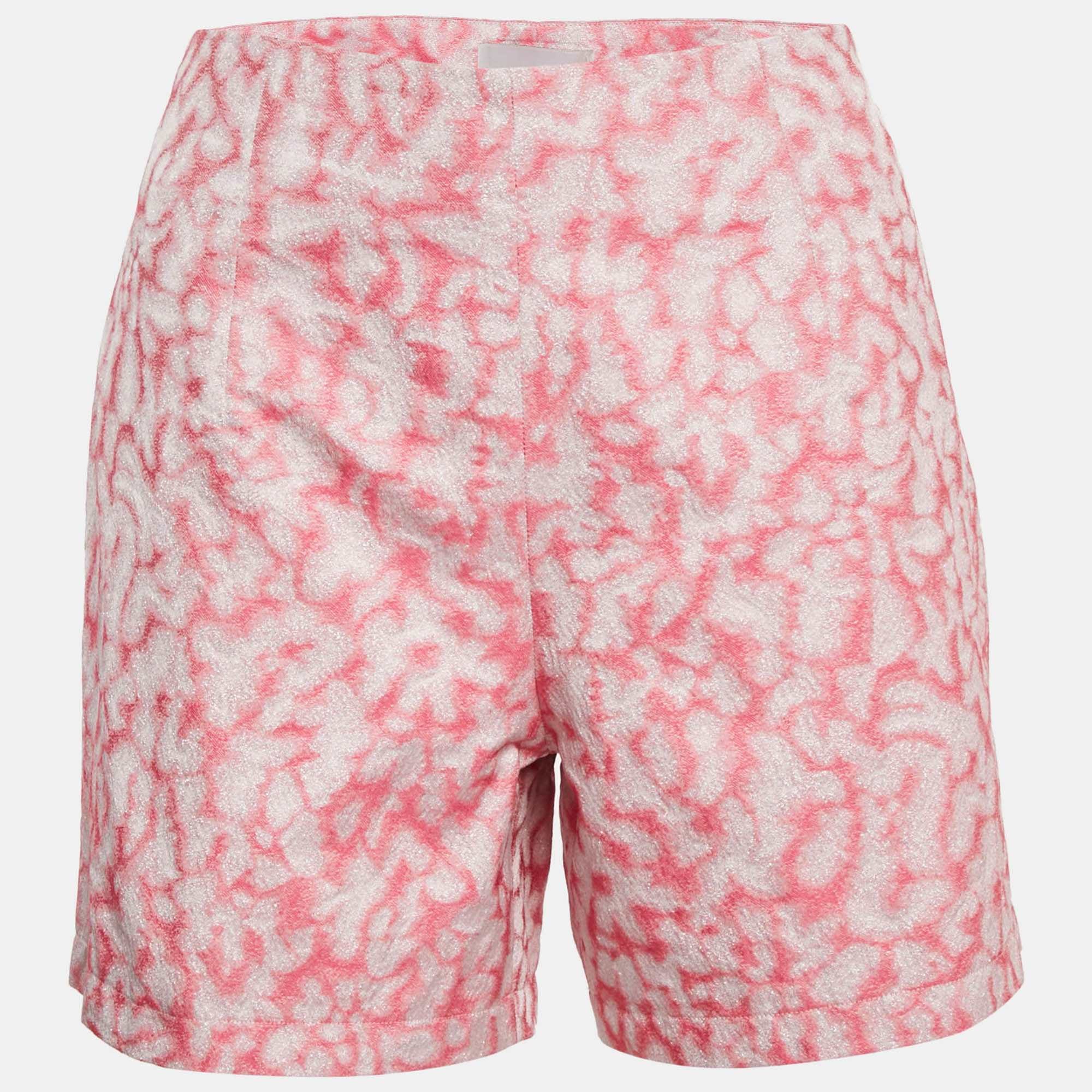 Ingie Paris Pink Lurex Jacquard Shorts