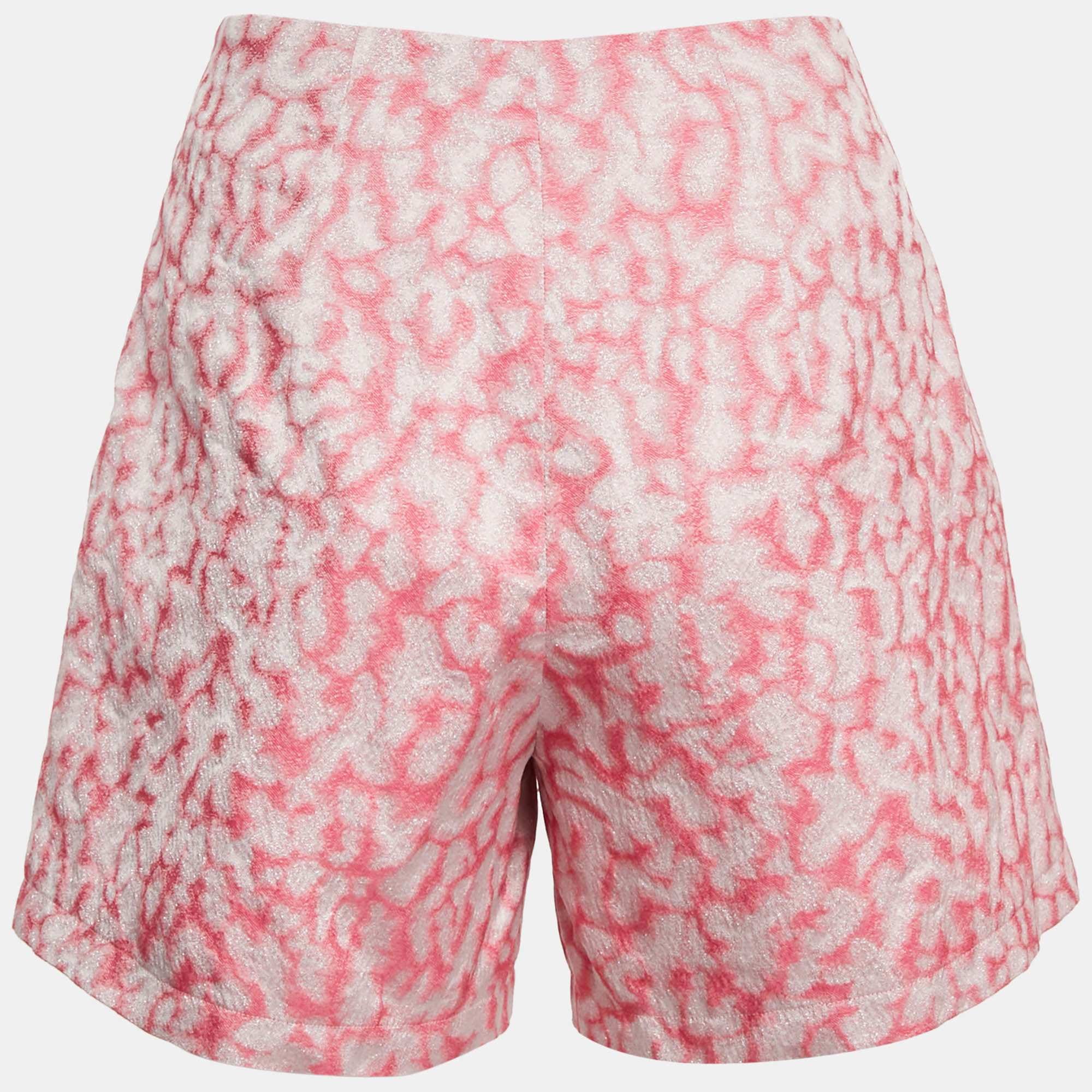 Ingie Paris Pink Lurex Jacquard Shorts