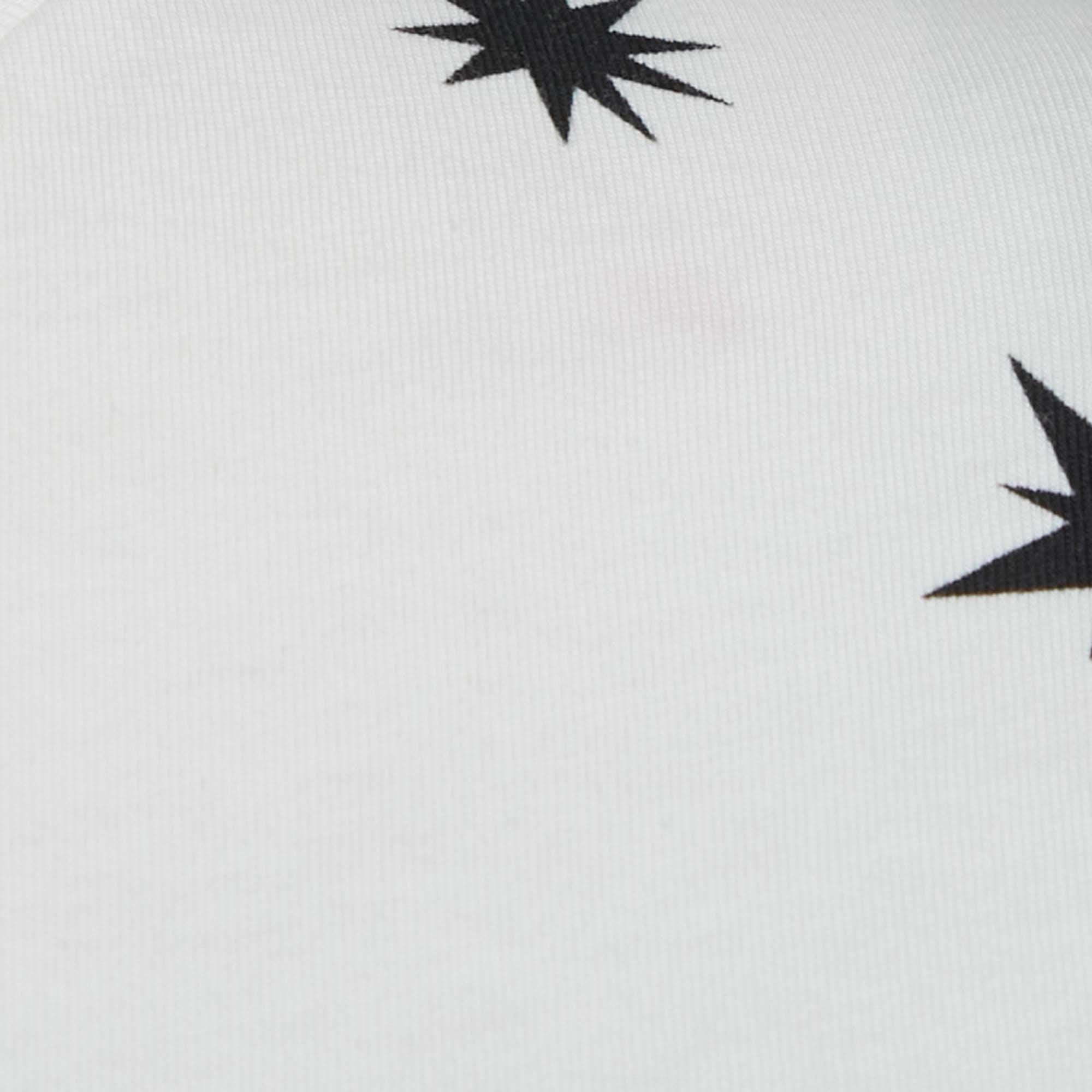 Couture White Cotton Printed Crew Neck T - Shirt