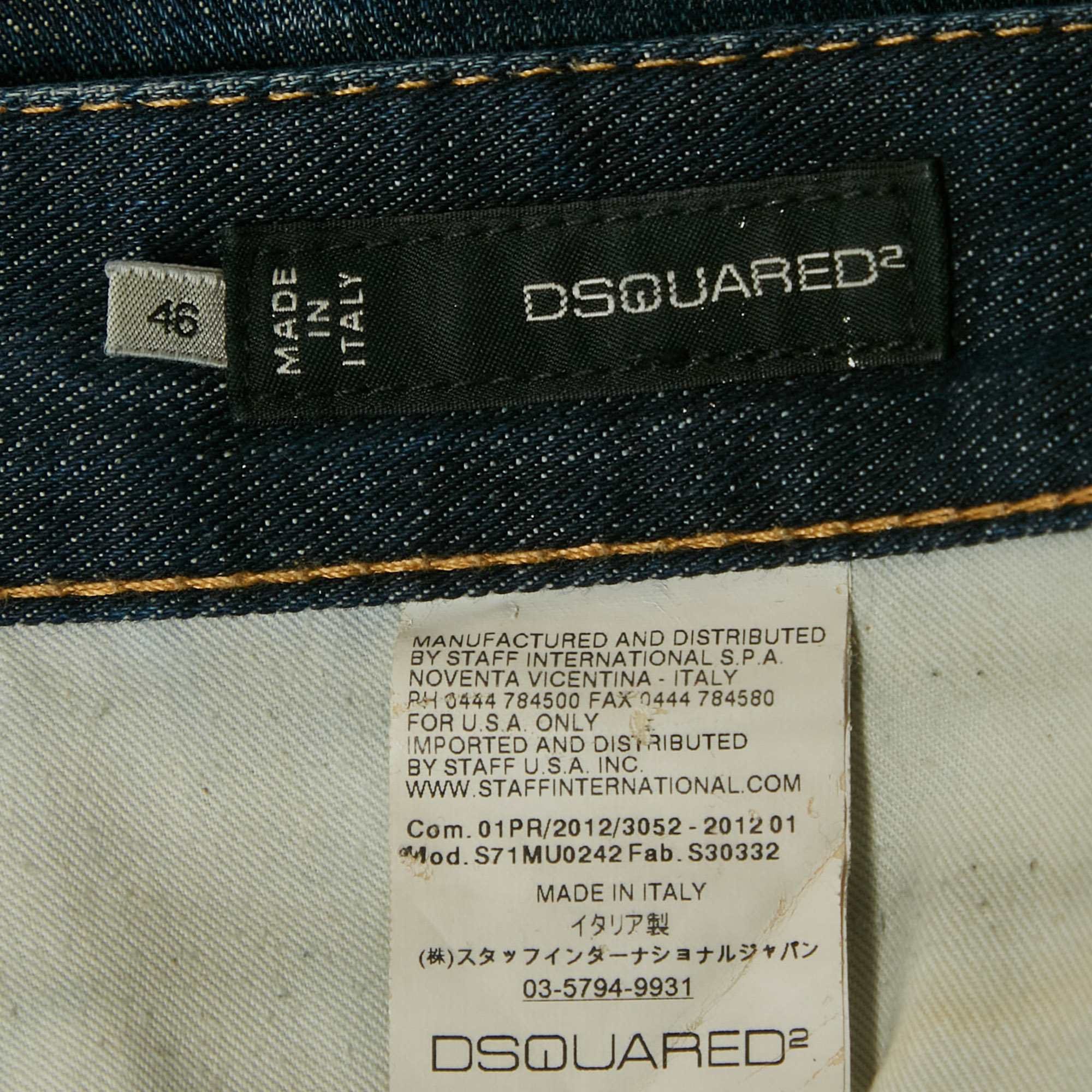 Blue Distressed Denim Shorts L Waist 35"