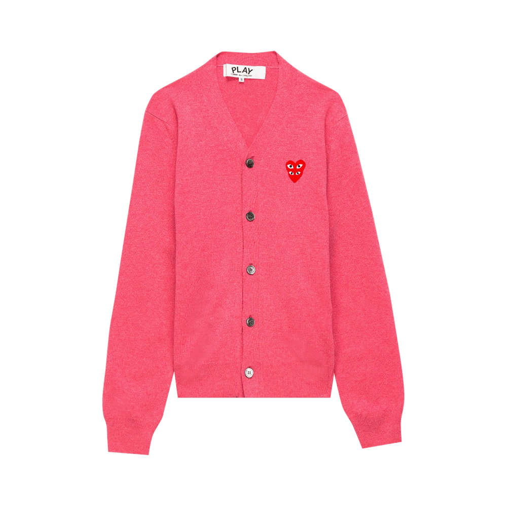 Comme des Garçons PLAY V-Neck Cardigan Pink