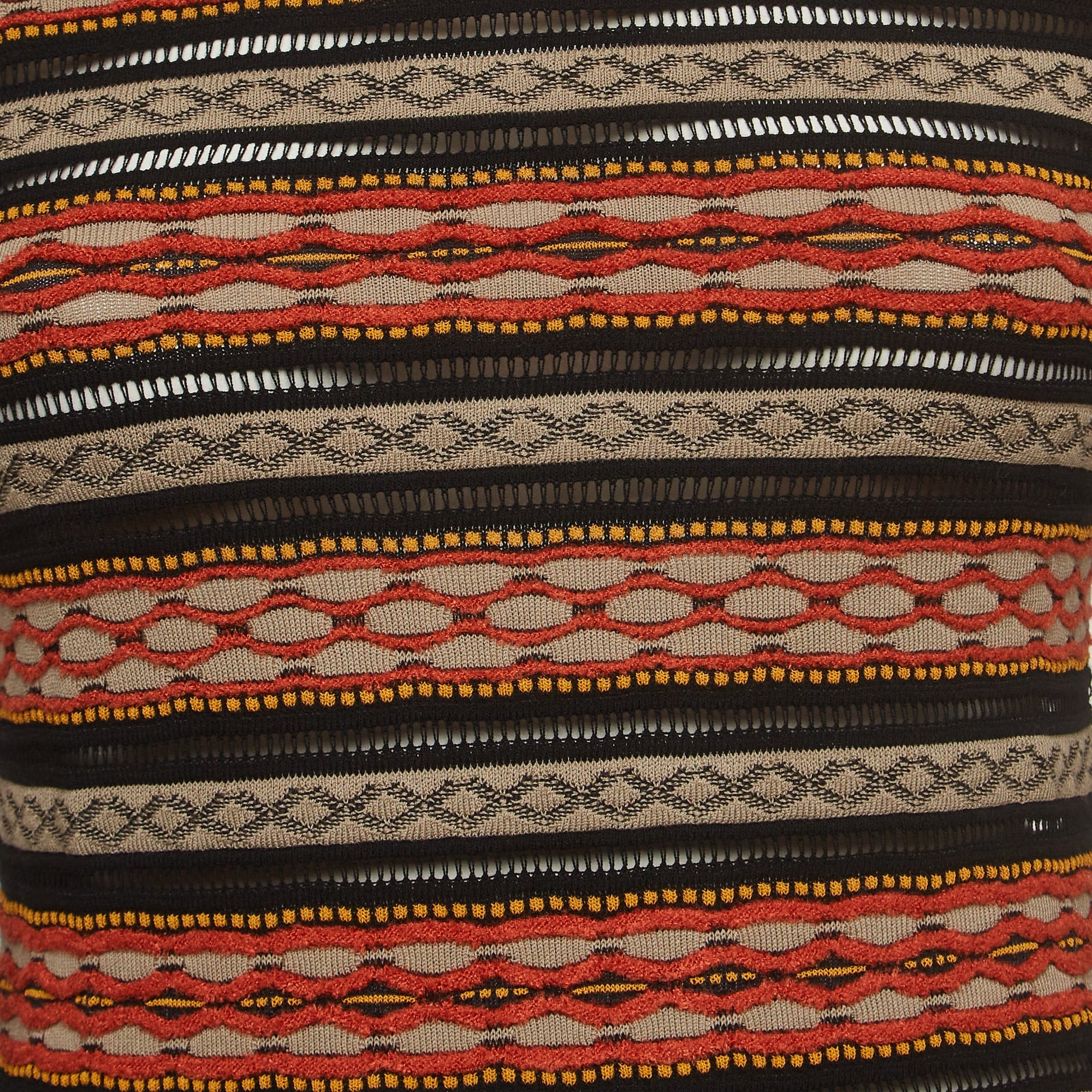 M Missoni Multicolor Texture Knit Long Sleeve Jumper