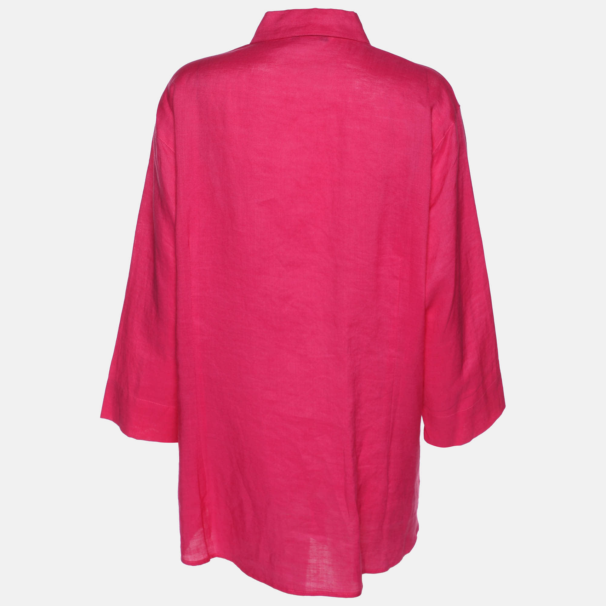 Elena Miro Pink Ramie 3/4 Sleeve Shirt