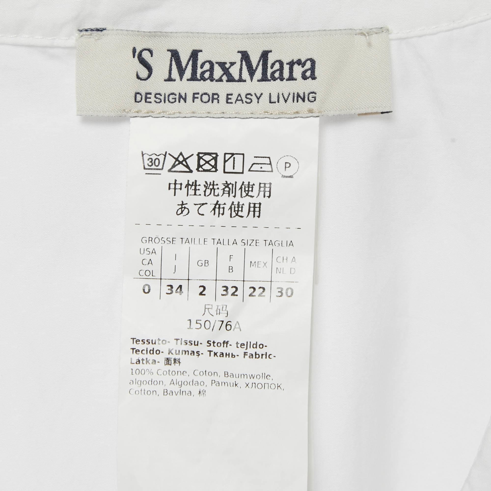 White Cotton Ruffled Button Front Shirt