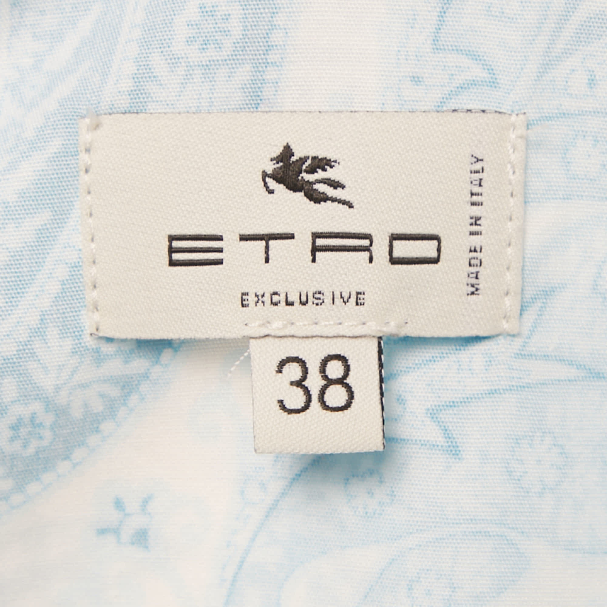 Blue Paisley Print Cotton Shirt