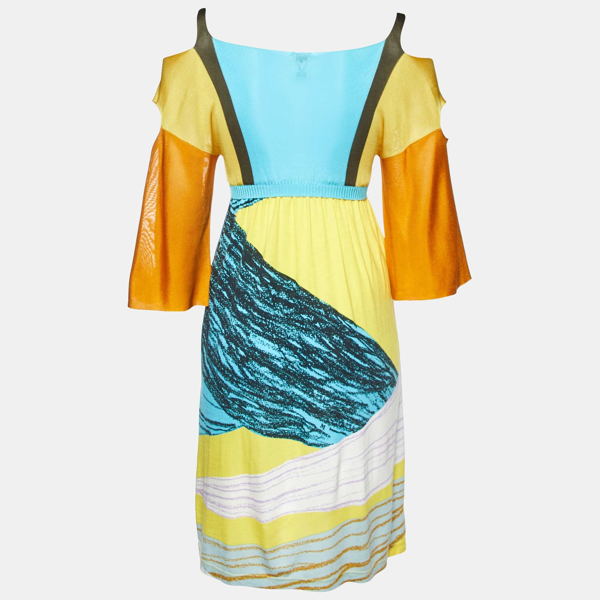 M Missoni Multicolor Printed Jersey Short Dress