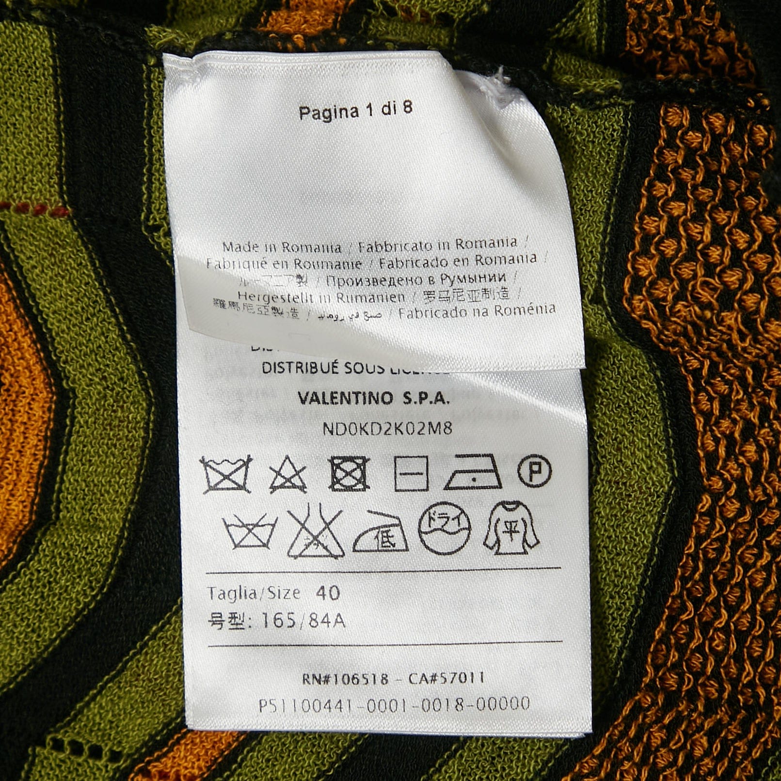 M Missoni Multicolor Patterned Knit Ruffled Midi Dress