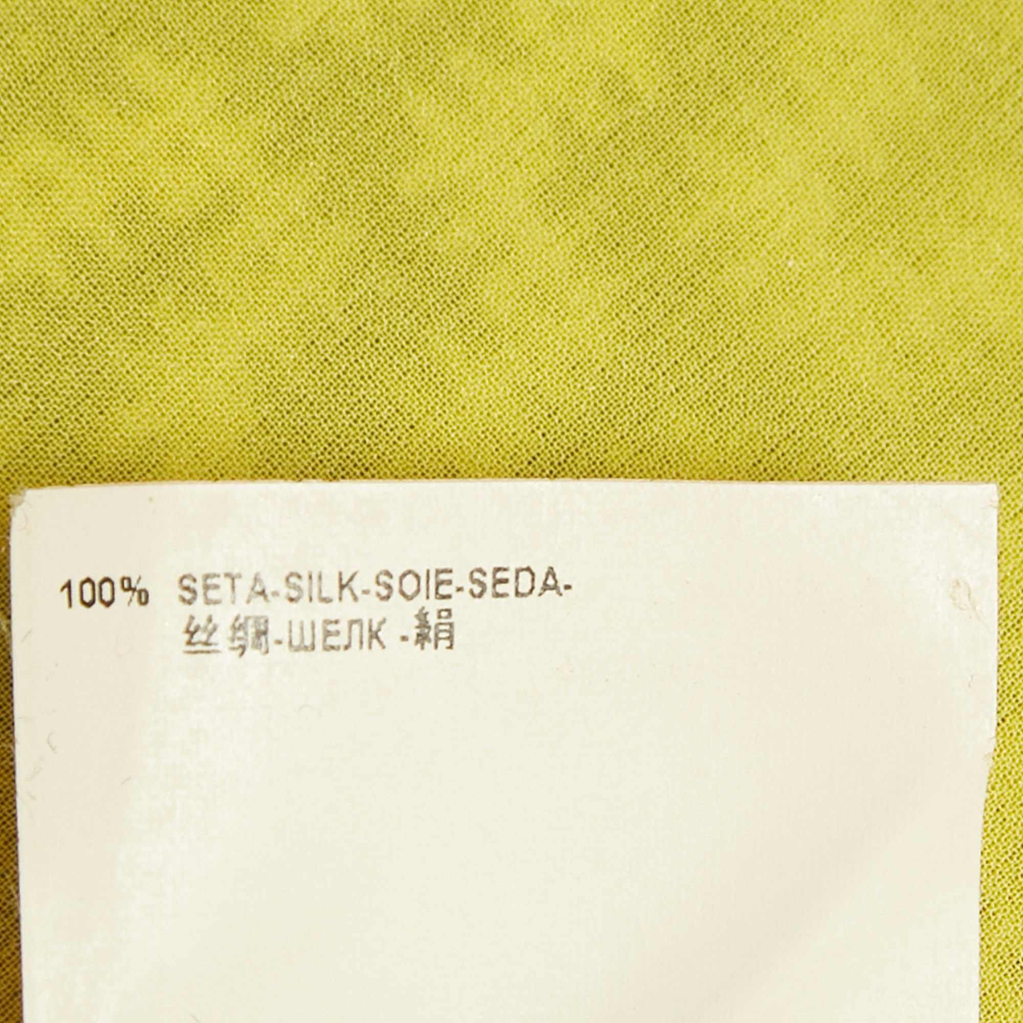 Yellow Collection Yellow Printed Silk Shirt