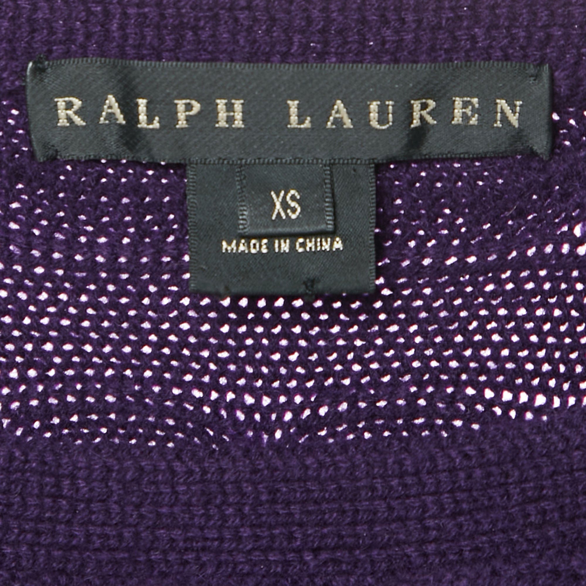 Ralph Lauren Purple Cable Knit Dolman Sleeve Sweater