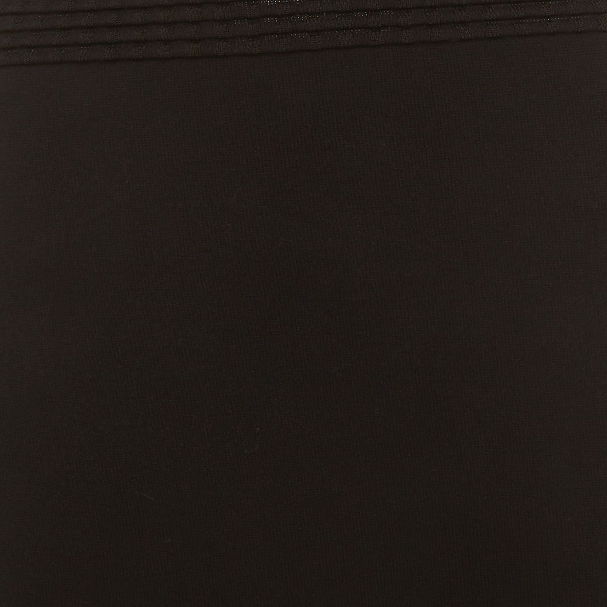 Ch Carolina Herrera Black Stretch Knit Midi Dress
