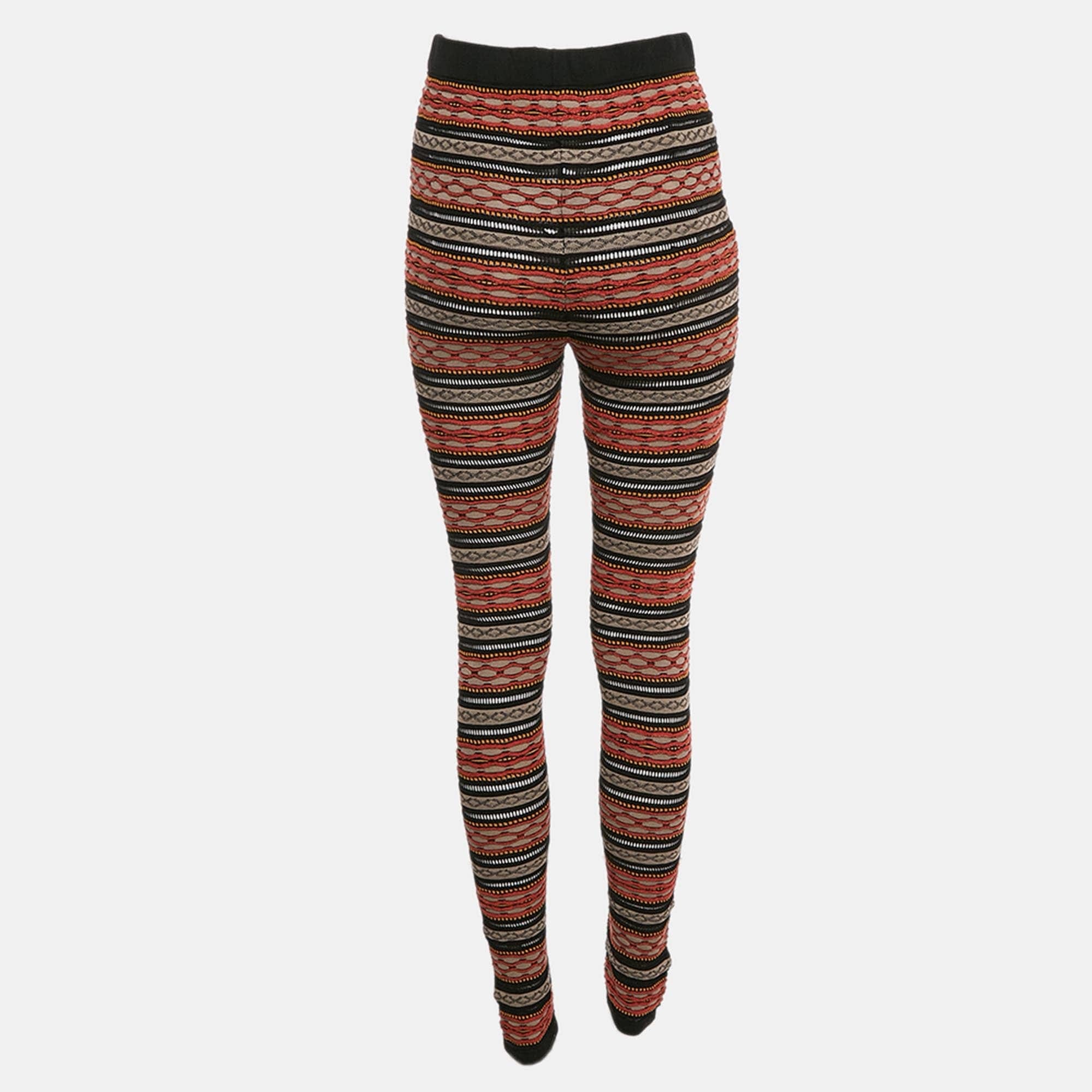 M Missoni Multicolor Stripe Patterned Knit Leggings