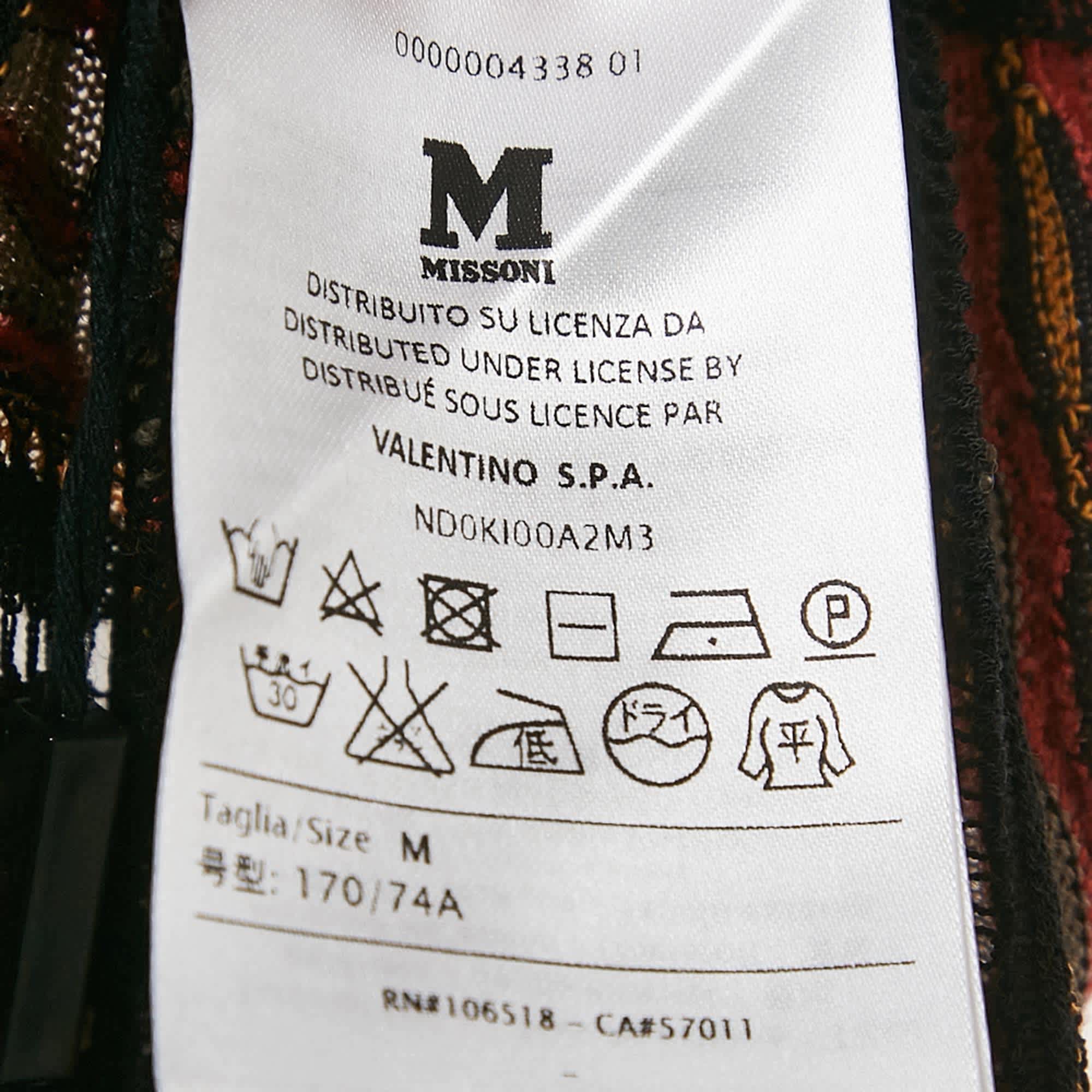 M Missoni Multicolor Stripe Patterned Knit Leggings