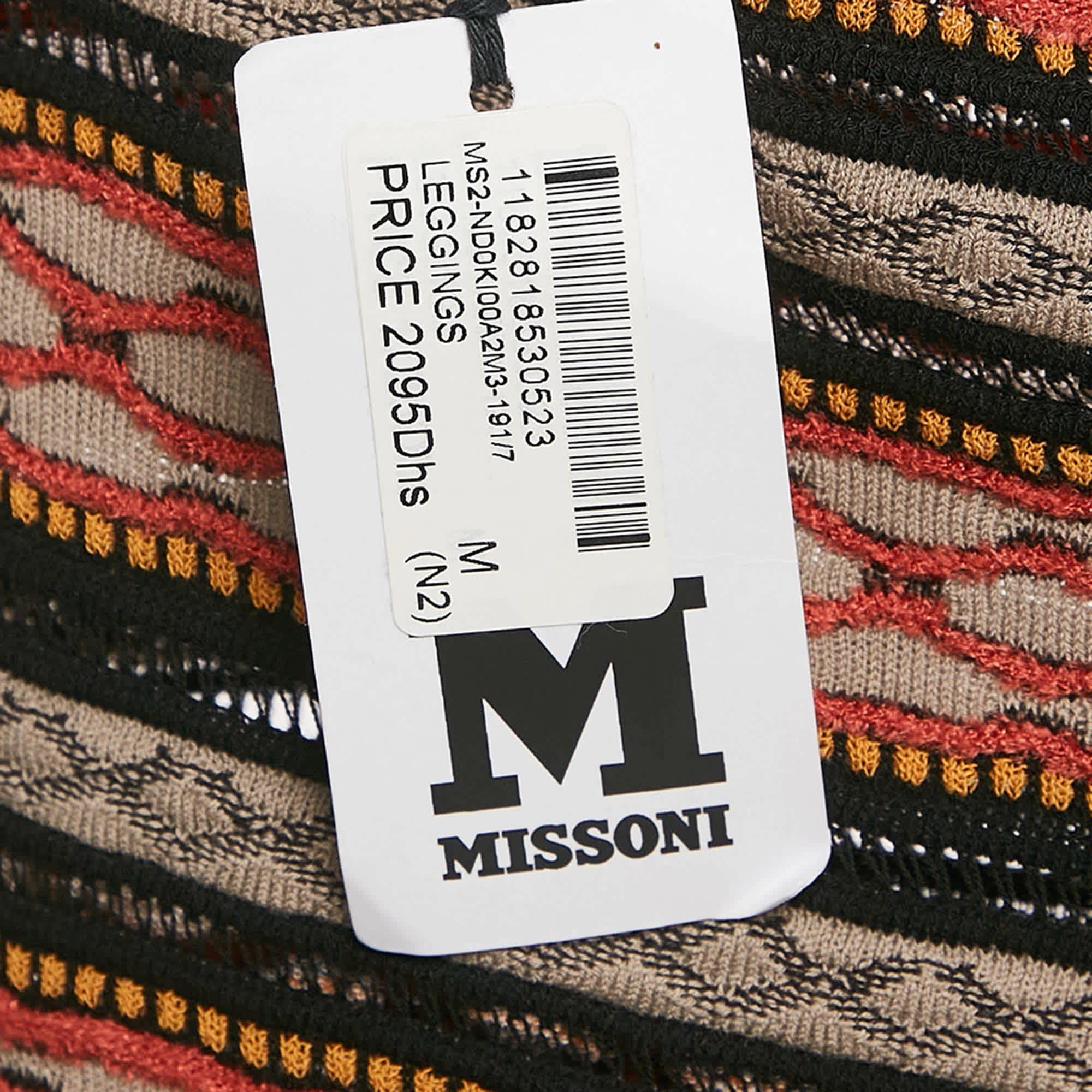 M Missoni Multicolor Stripe Patterned Knit Leggings