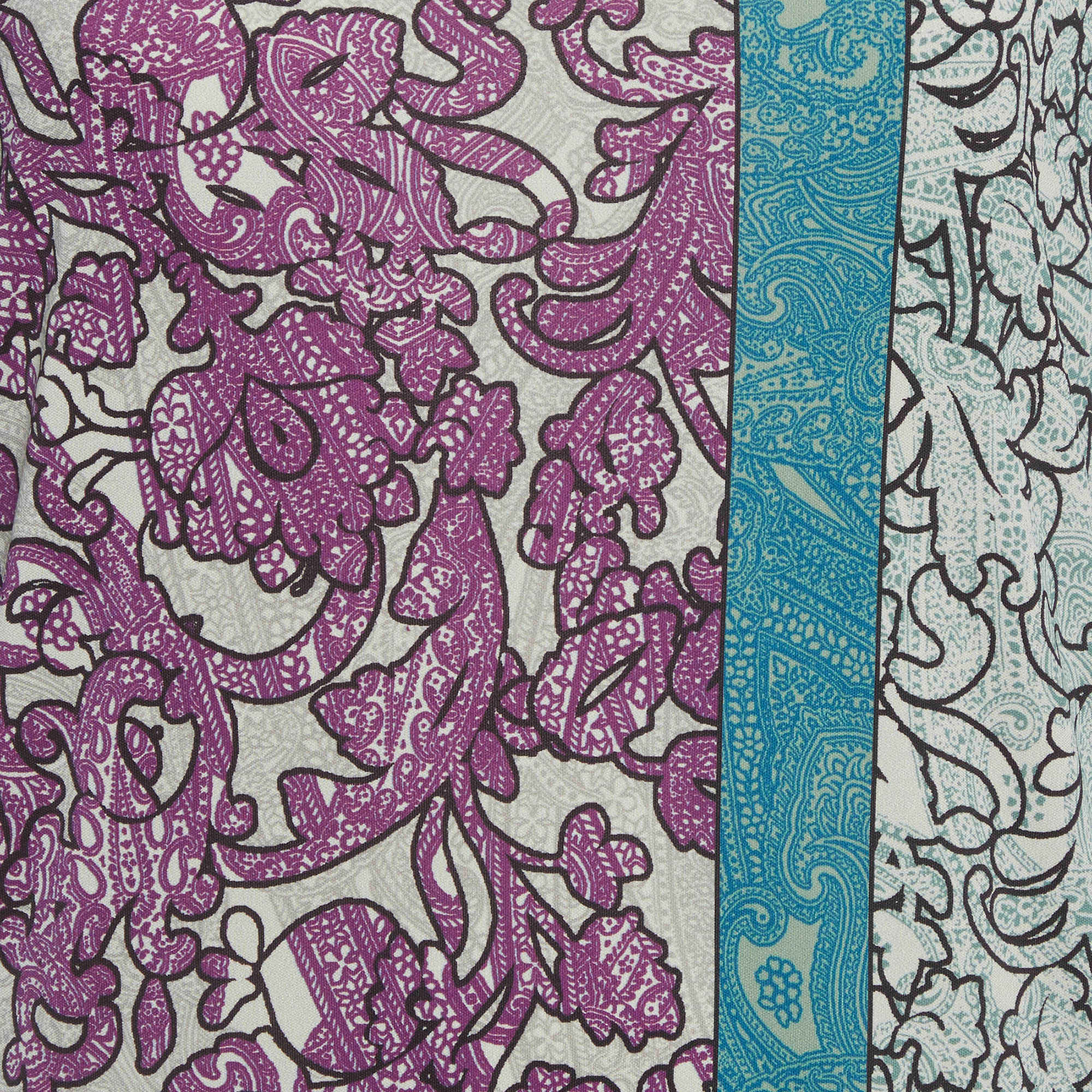 Purple Etro Purple/blue Paisley Print Jersey Short Dress
