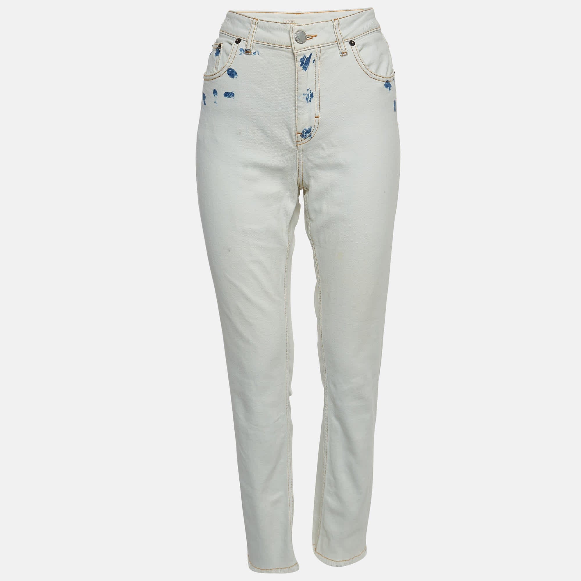 White Denim Raw Edge Detail Jeans S Waist 30''