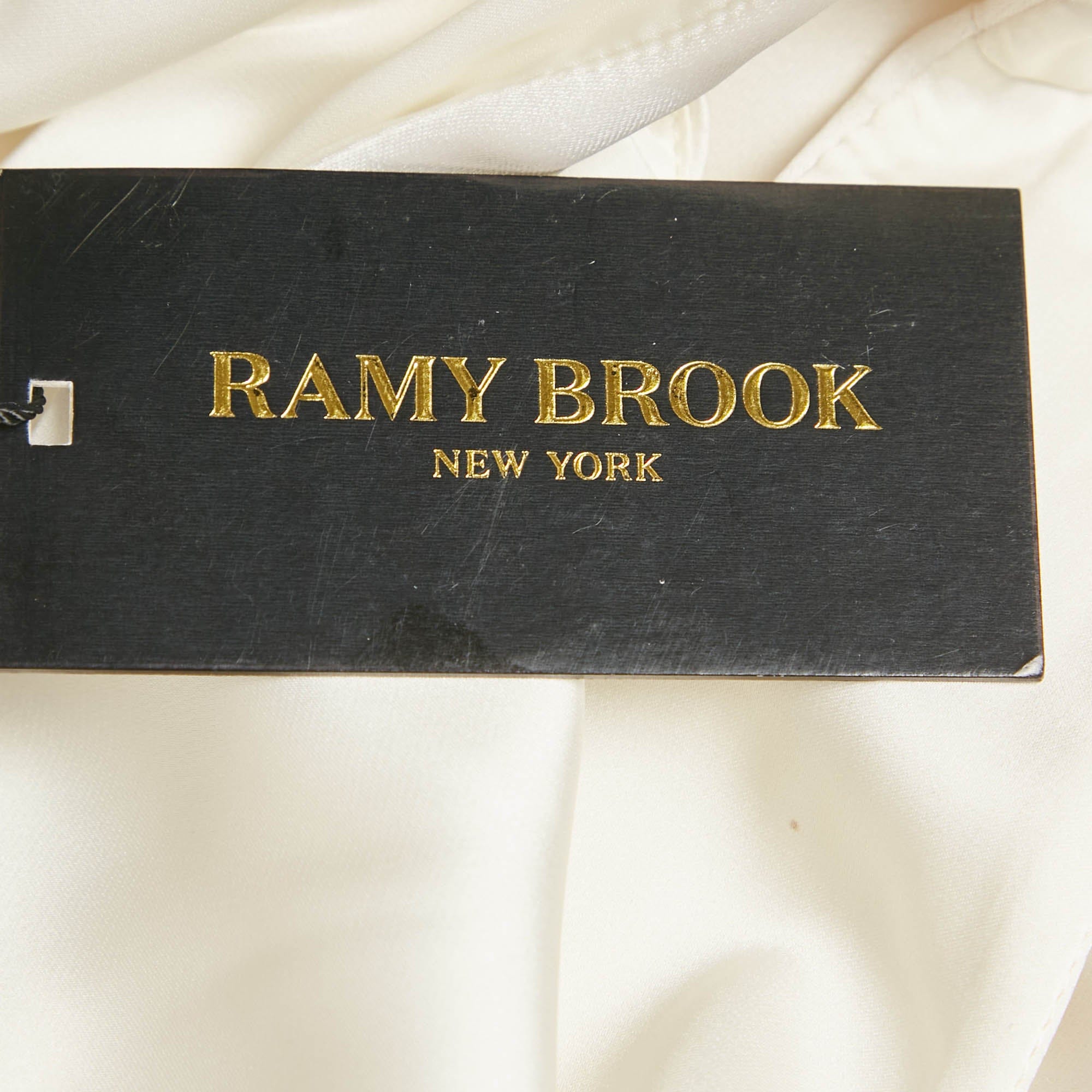 Ramy Brook Ivory White Satin Cut - Out Irene Dress