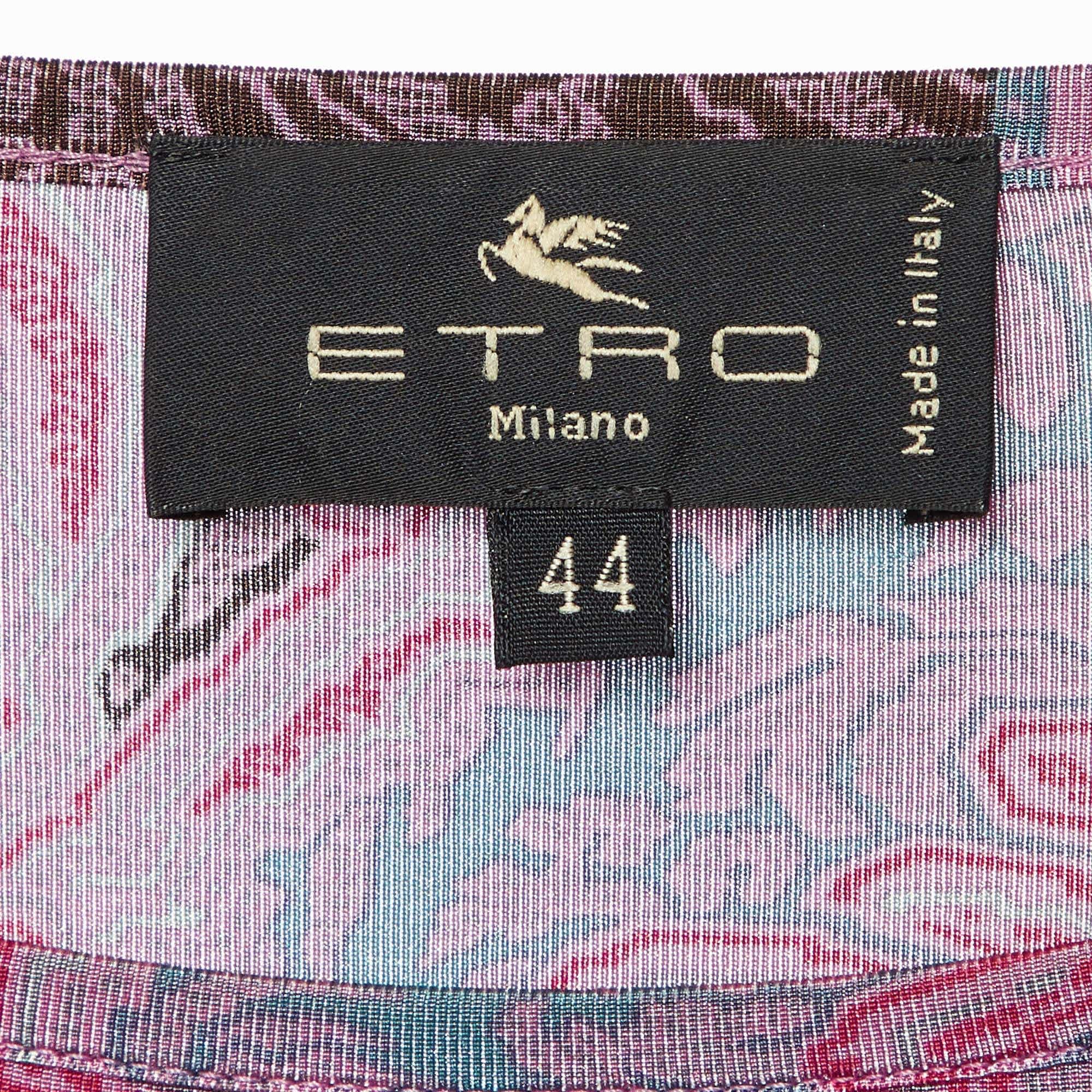 Purple/multicolor Printed Jersey Full Sleeve Top