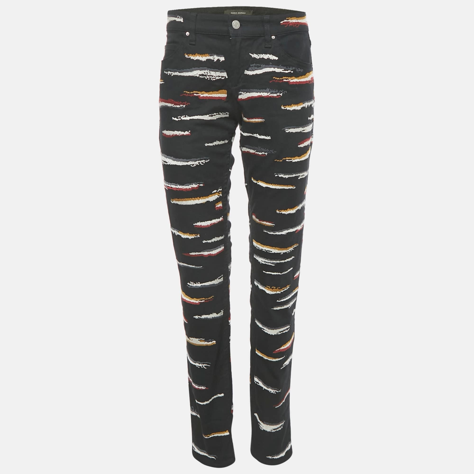 Etoile Black Embroidered Denim Jeans M Waist 32"