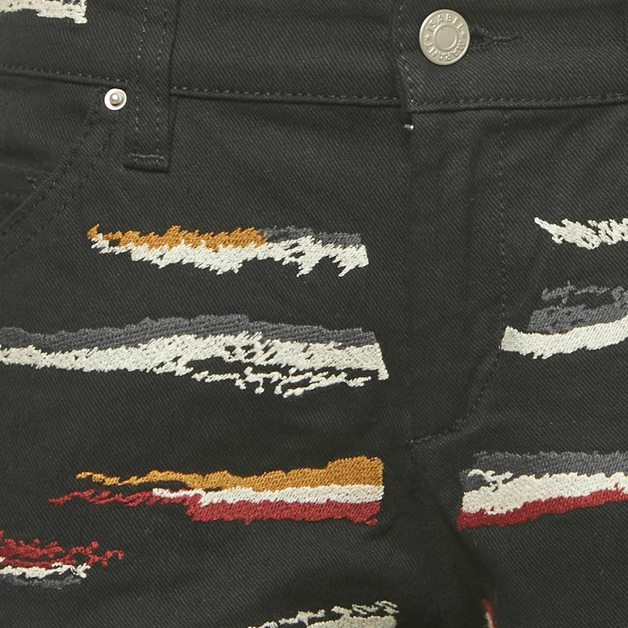 Etoile Black Embroidered Denim Jeans M Waist 32"