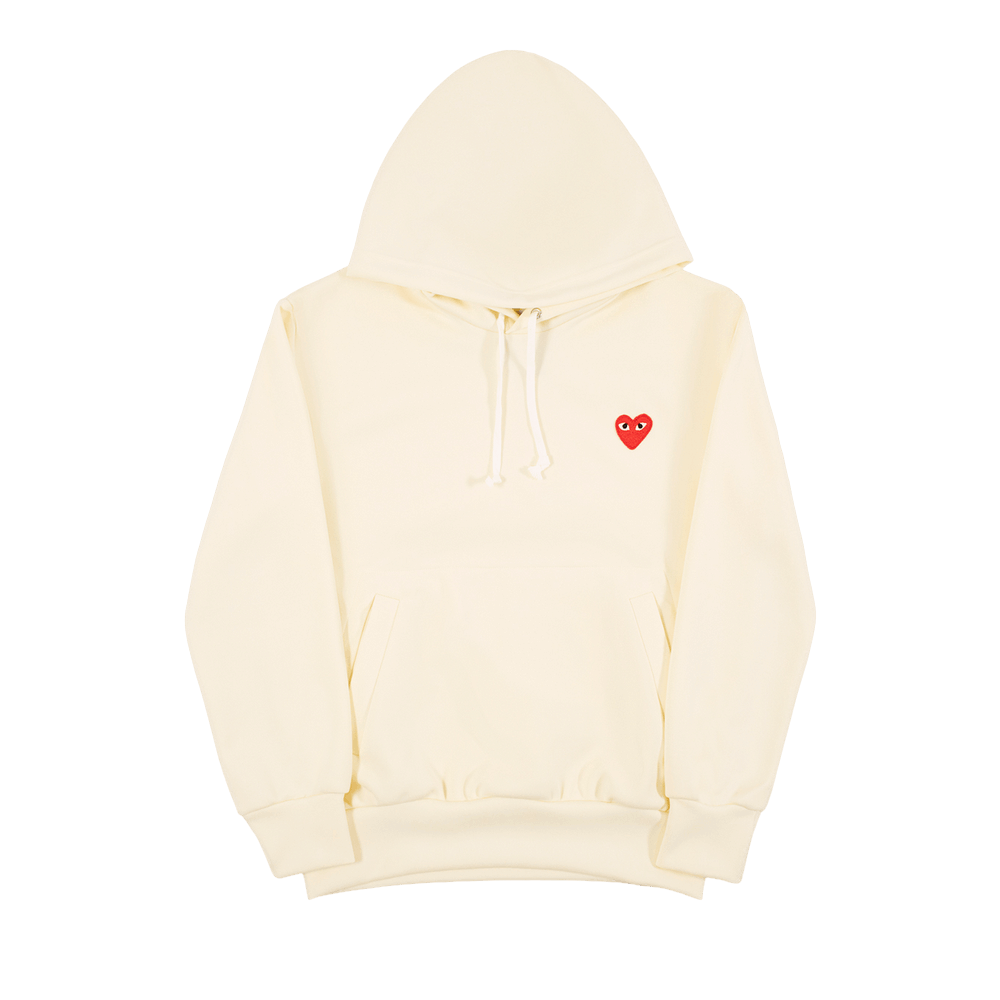 Comme des Garçons PLAY Heart Logo Hoodie Ivory