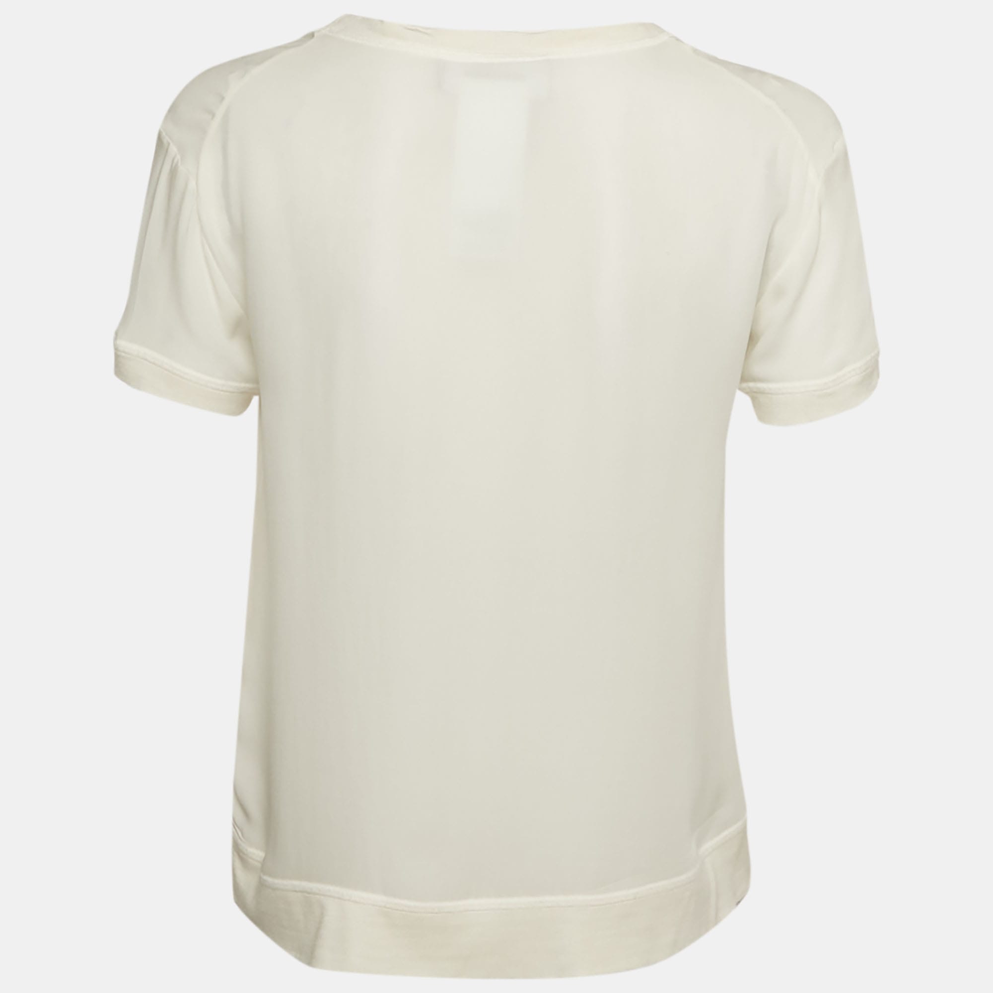 White Logo Print Silk T - Shirt