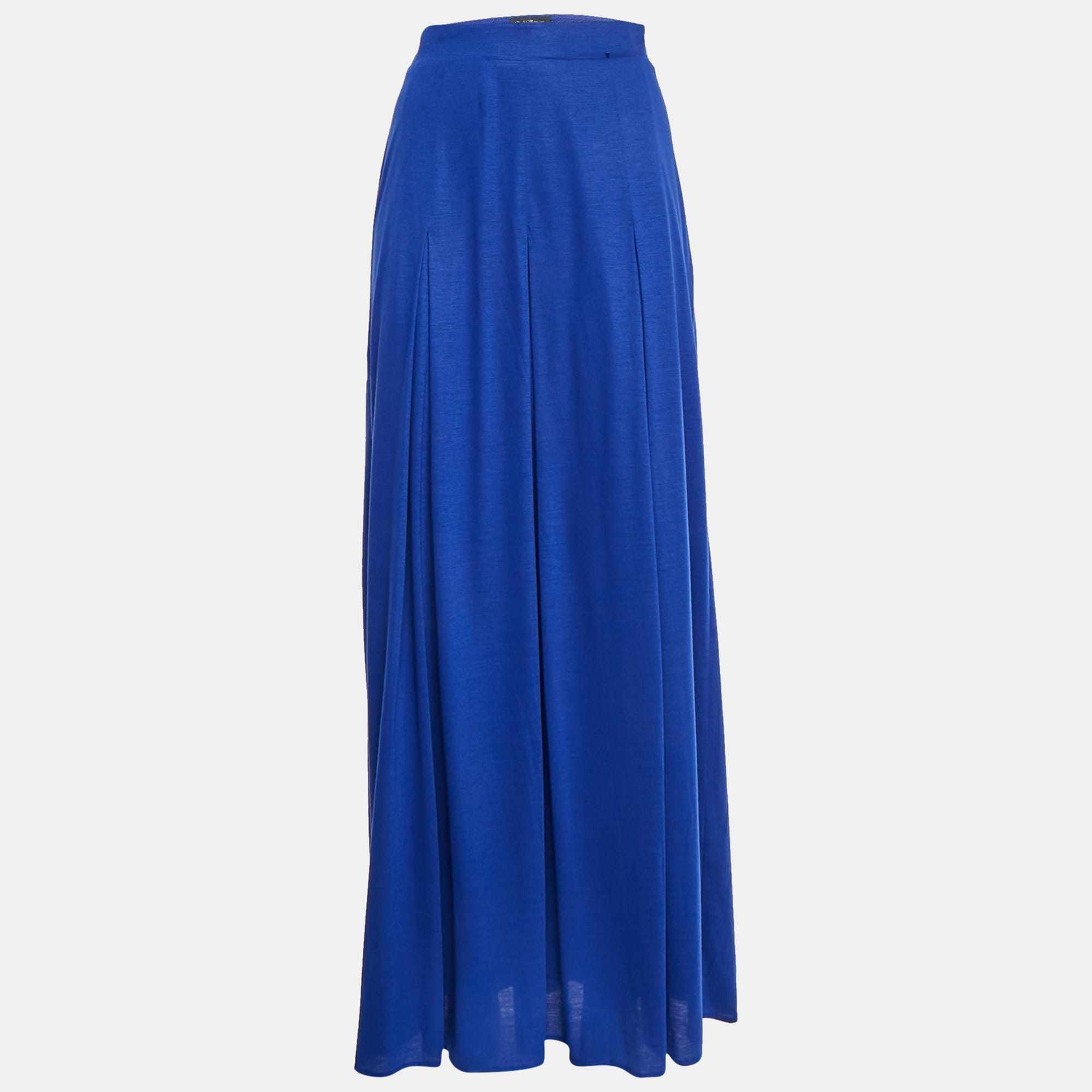 Class Roberto Cavalli Blue Jersey Knit Zip Up Maxi Skirt