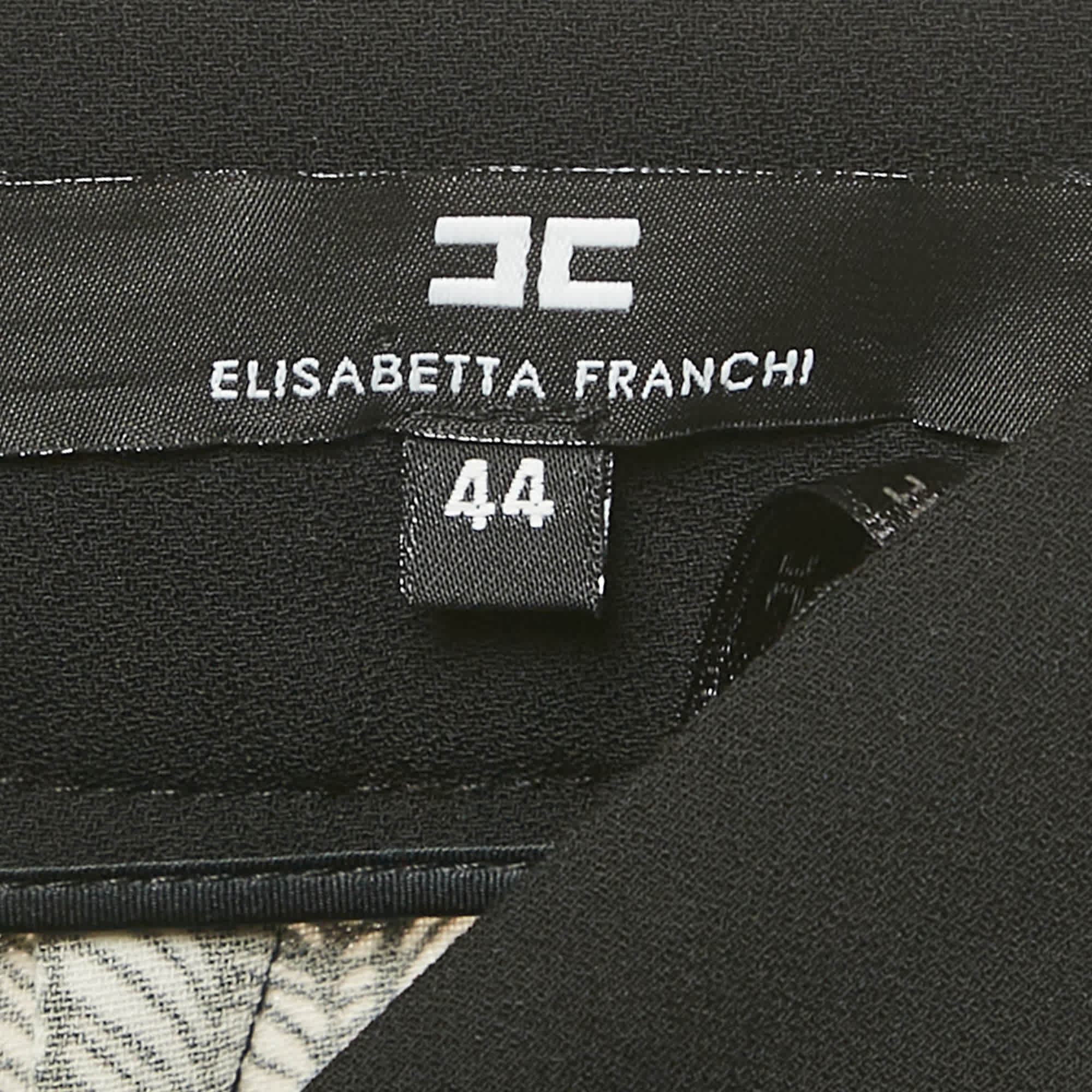 WHITE* Black/white Printed Crepe Formal Trousers