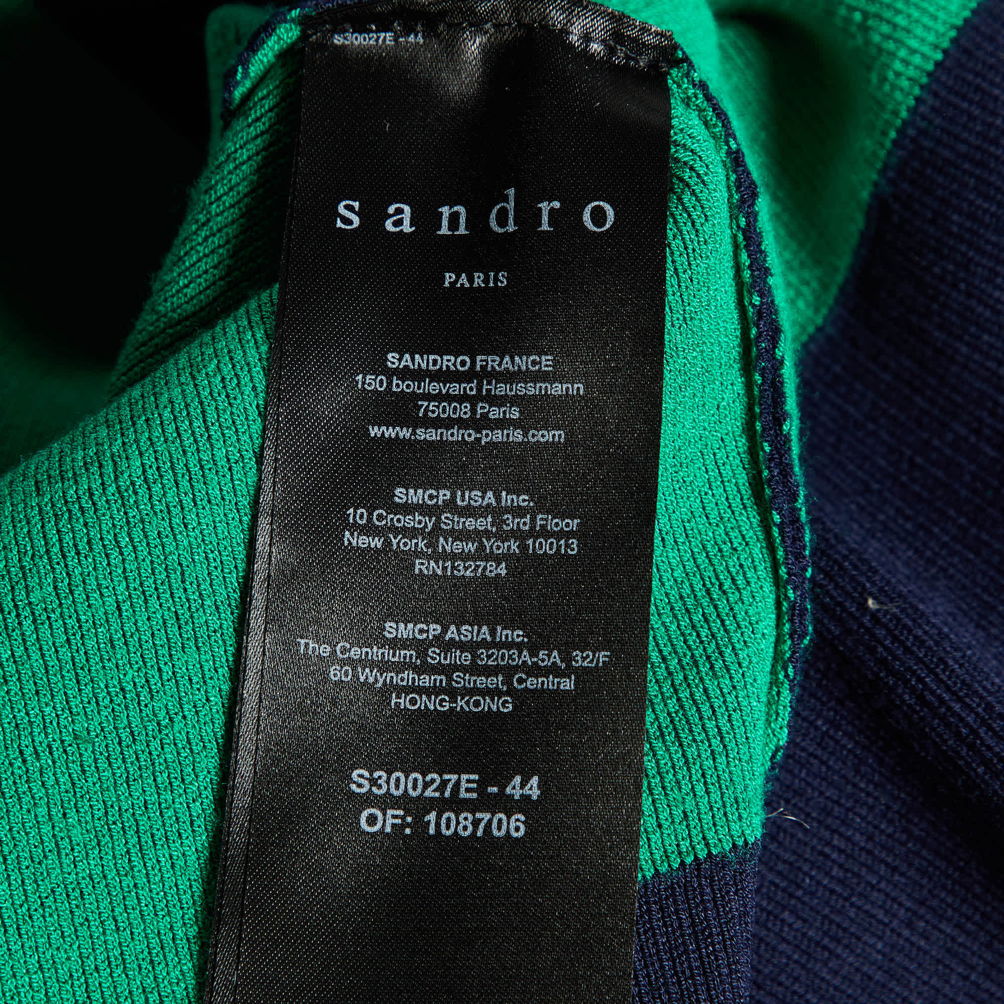Blue/green Smile Intarsia Knit Crewneck Sweater