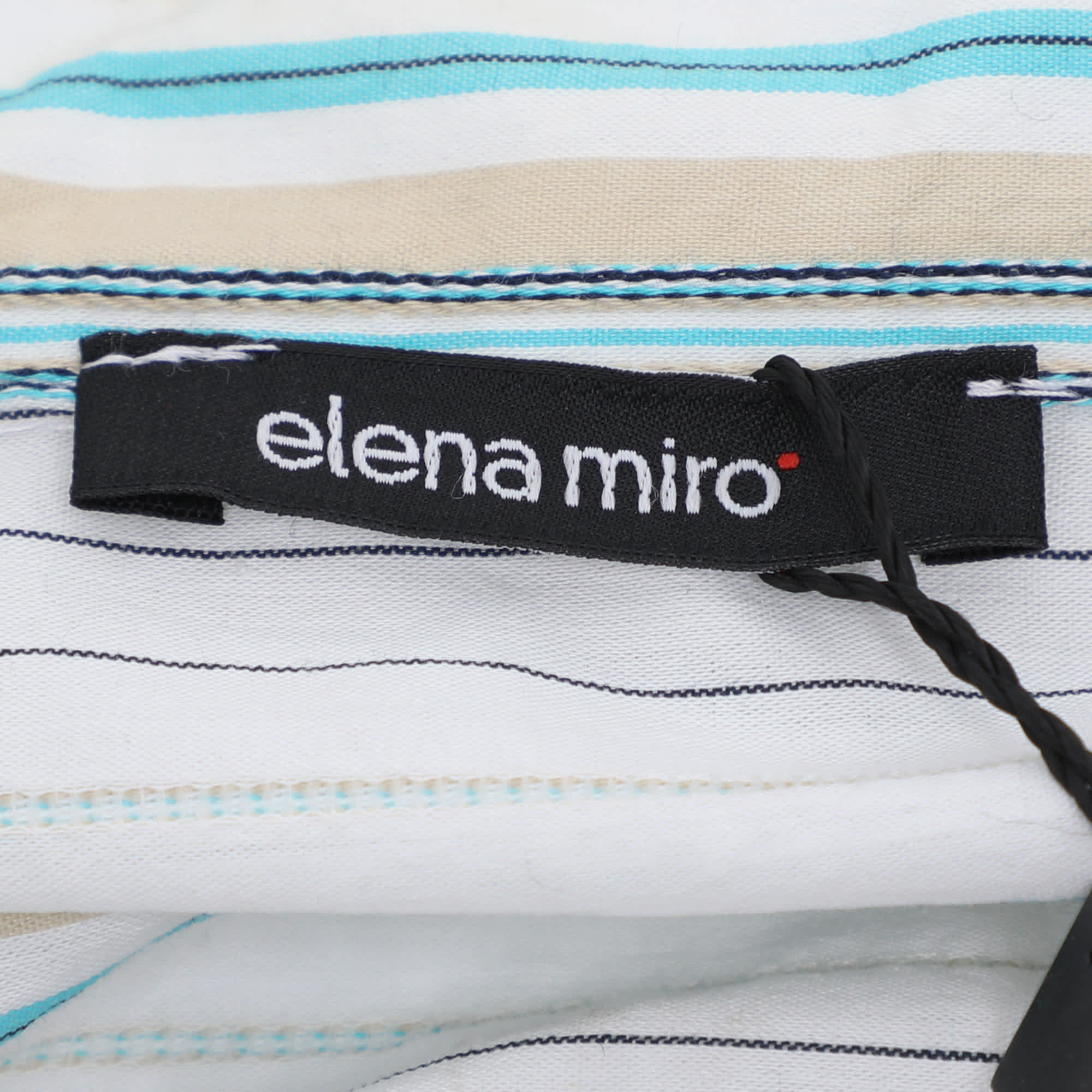 White Striped Cotton Button Front Shirt Xl