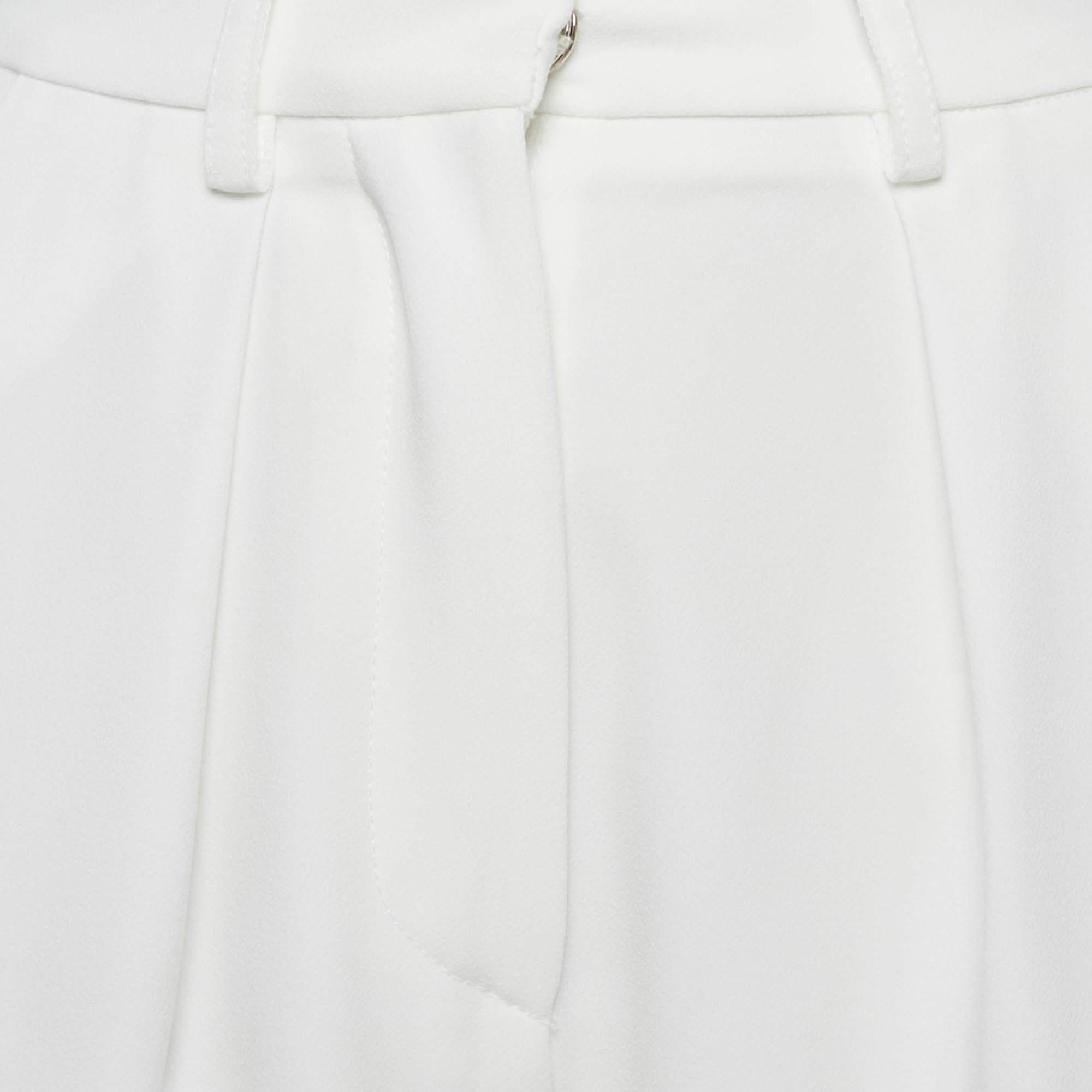 White Crepe Cargo Pants