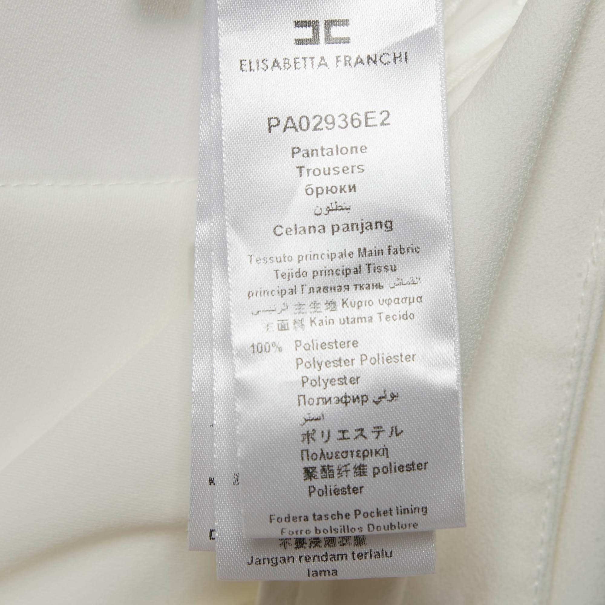 White Crepe Cargo Pants